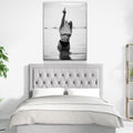 Feminist Attitude Canvas Wall Art, Woman Middle Finger Print, Black and White Female Print, Woman Water Flip Off, Vintage Print, Fashion Art