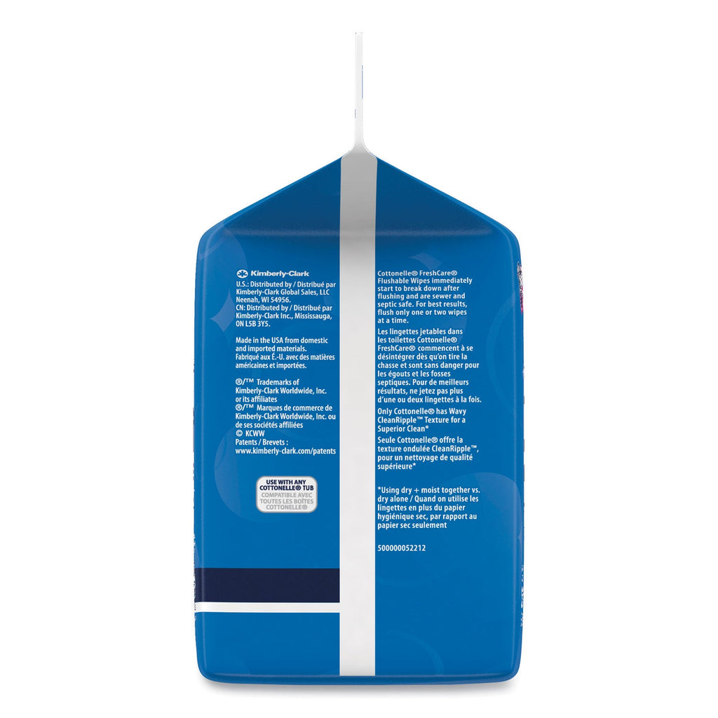 Cottonelle Fresh Care Flushable Cleansing Cloths, 5 x 7.25, White, 168/Pack