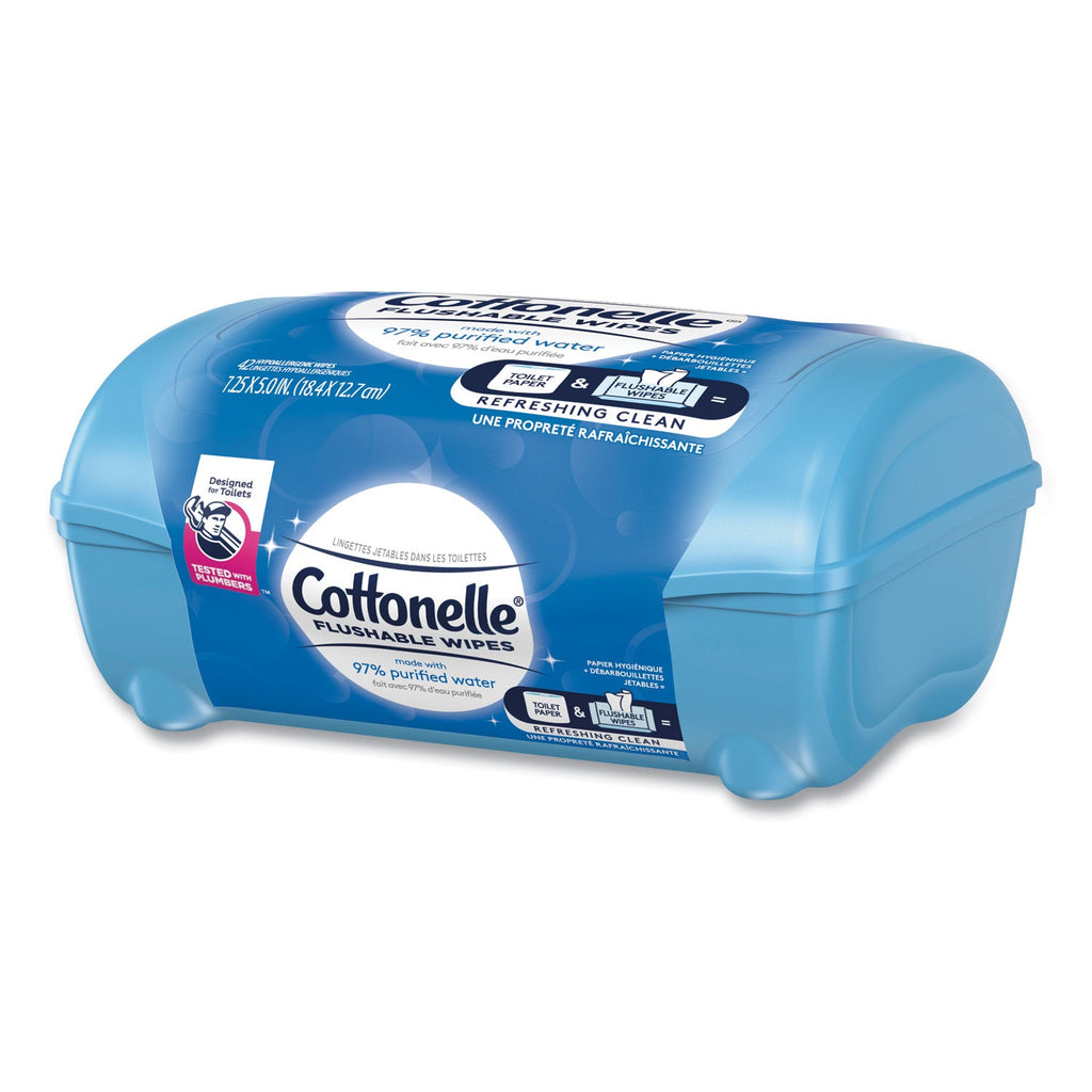 Cottonelle Fresh Care Flushable Cleansing Cloths, 3.75 x 5.5, White, 42/Pack