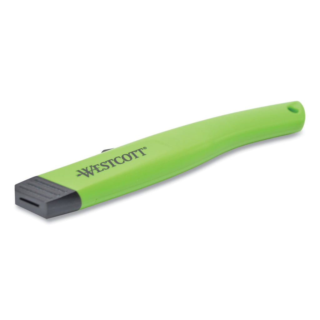 Westcott Safety Ceramic Blade Box Cutter, 0.5" Blade, 5.5" Plastic Handle, Green