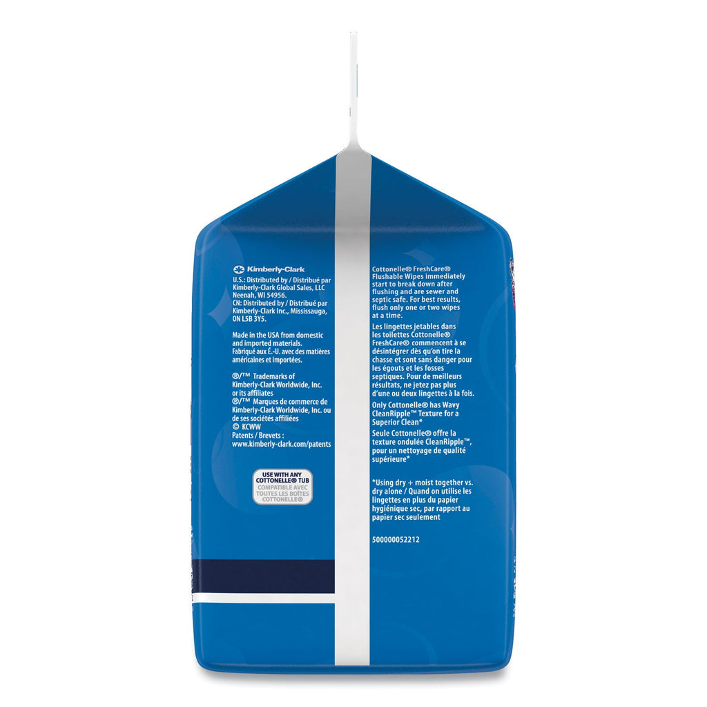 Cottonelle Fresh Care Flushable Cleansing Cloths, 5 x 7.25, White, 168/Pack, 8 Packs/Carton
