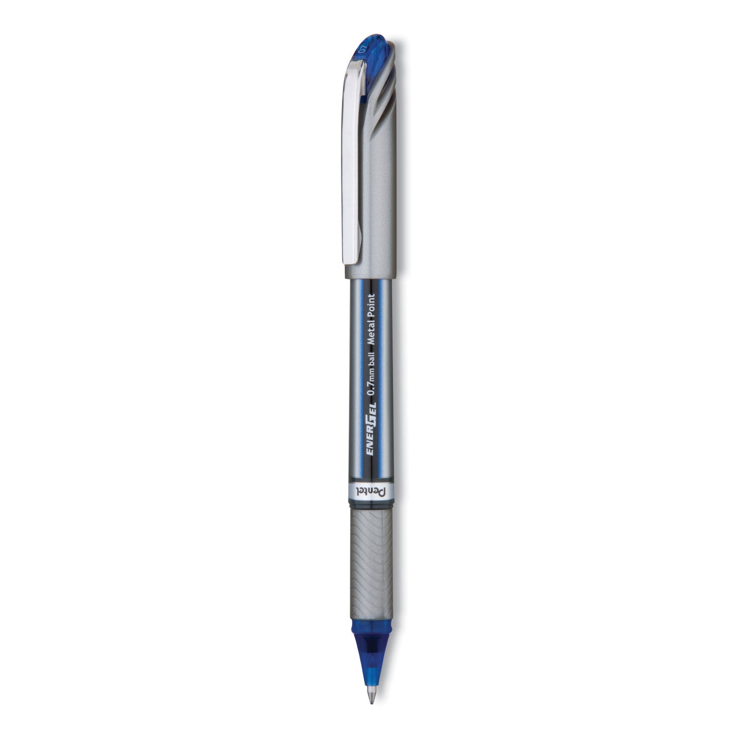 Pentel EnerGel NV Gel Pen, Stick, Medium 0.7 mm, Blue Ink, Blue Barrel, Dozen