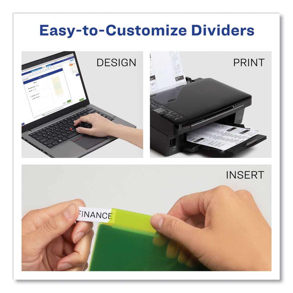 Avery Insertable Big Tab Plastic 1-Pocket Dividers, 5-Tab, 11.13 x 9.25, Assorted, 1 Set