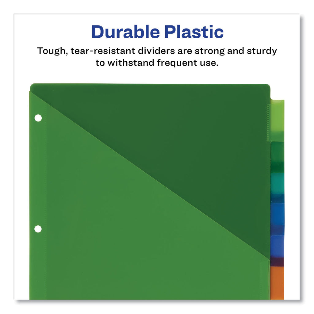 Avery Insertable Big Tab Plastic 2-Pocket Dividers, 8-Tab, 11.13 x 9.25, Assorted, 1 Set