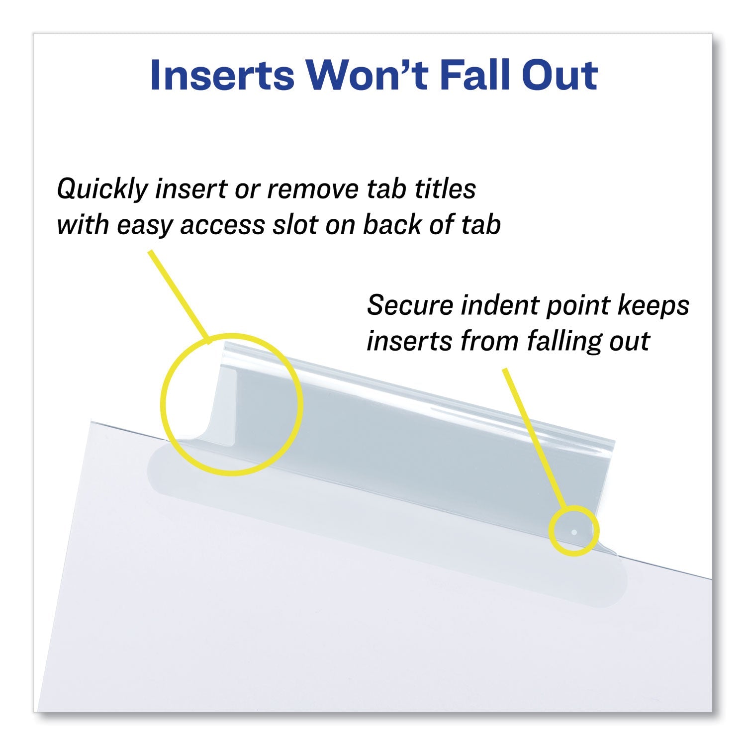 Avery Insertable Big Tab Dividers, 8-Tab, Double-Sided Gold Edge Reinforcing, 11 x 8.5, White, Clear Tabs, 1 Set
