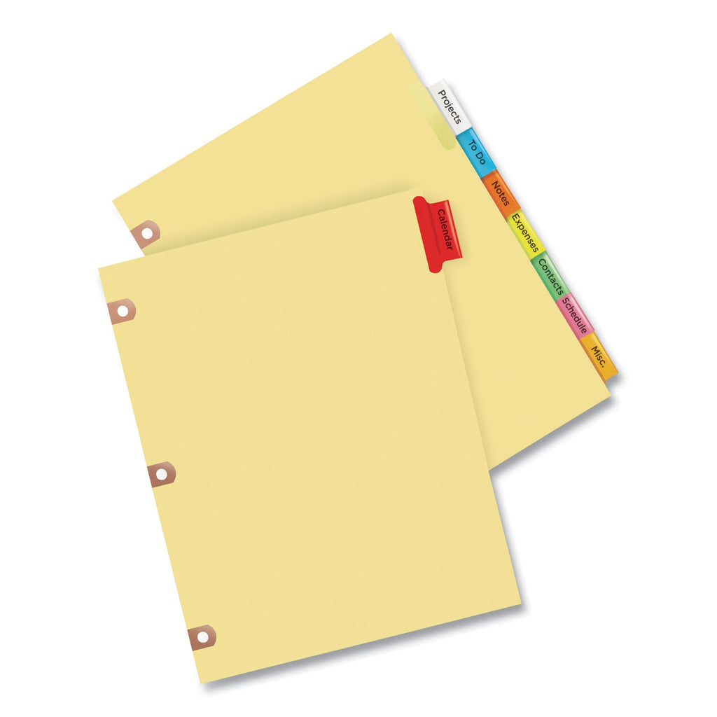 Avery Insertable Big Tab Dividers, 8-Tab, Double-Sided Gold Edge Reinforcing, 11 x 8.5, Buff, Assorted Tabs, 1 Set