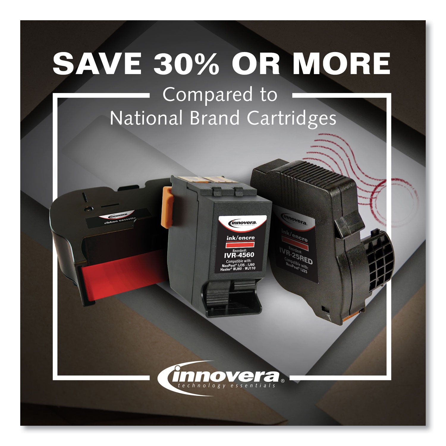 Innovera Compatible Red Postage Meter Ink, Replacement for 797-0 (7970), 800 Page-Yield