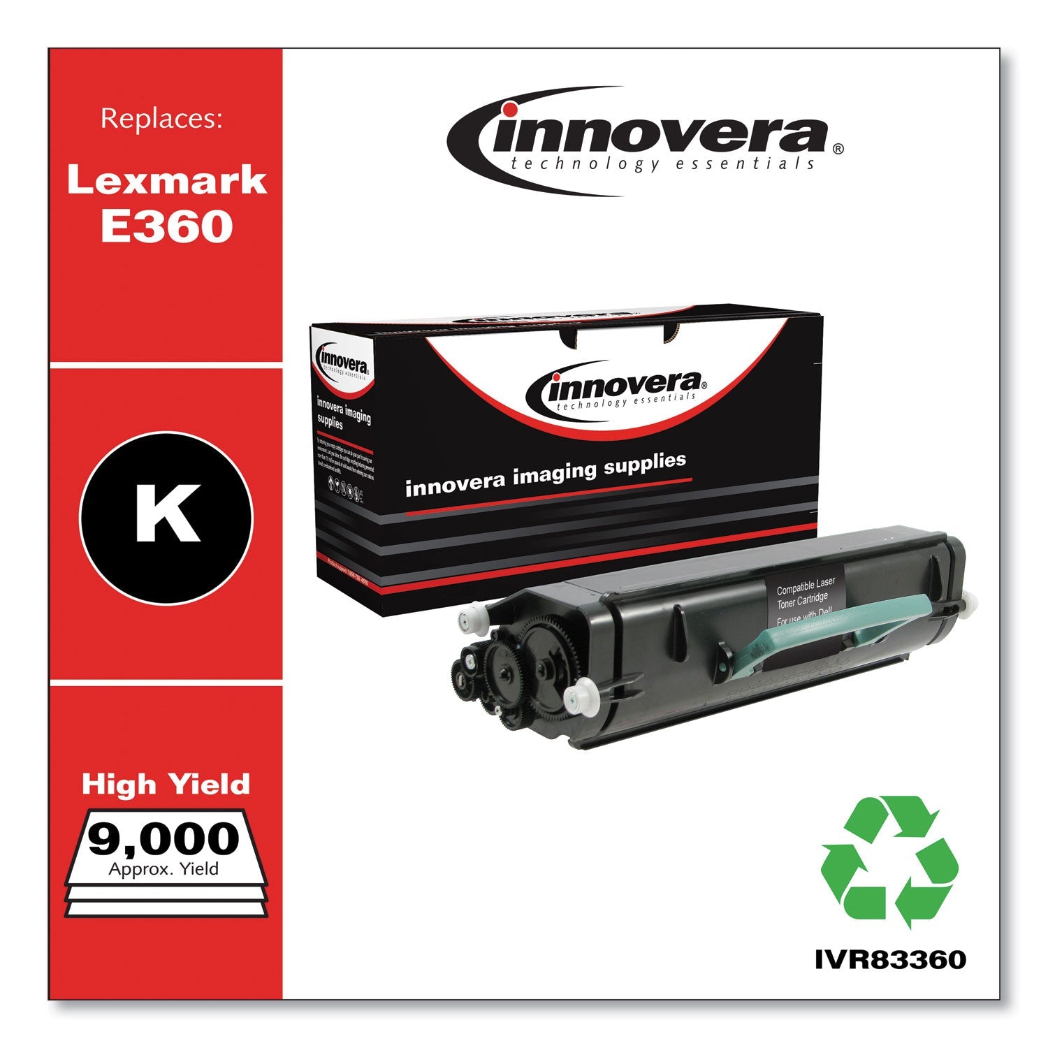 Innovera Remanufactured Black Toner, Replacement for E360H21A, 9,000 Page-Yield