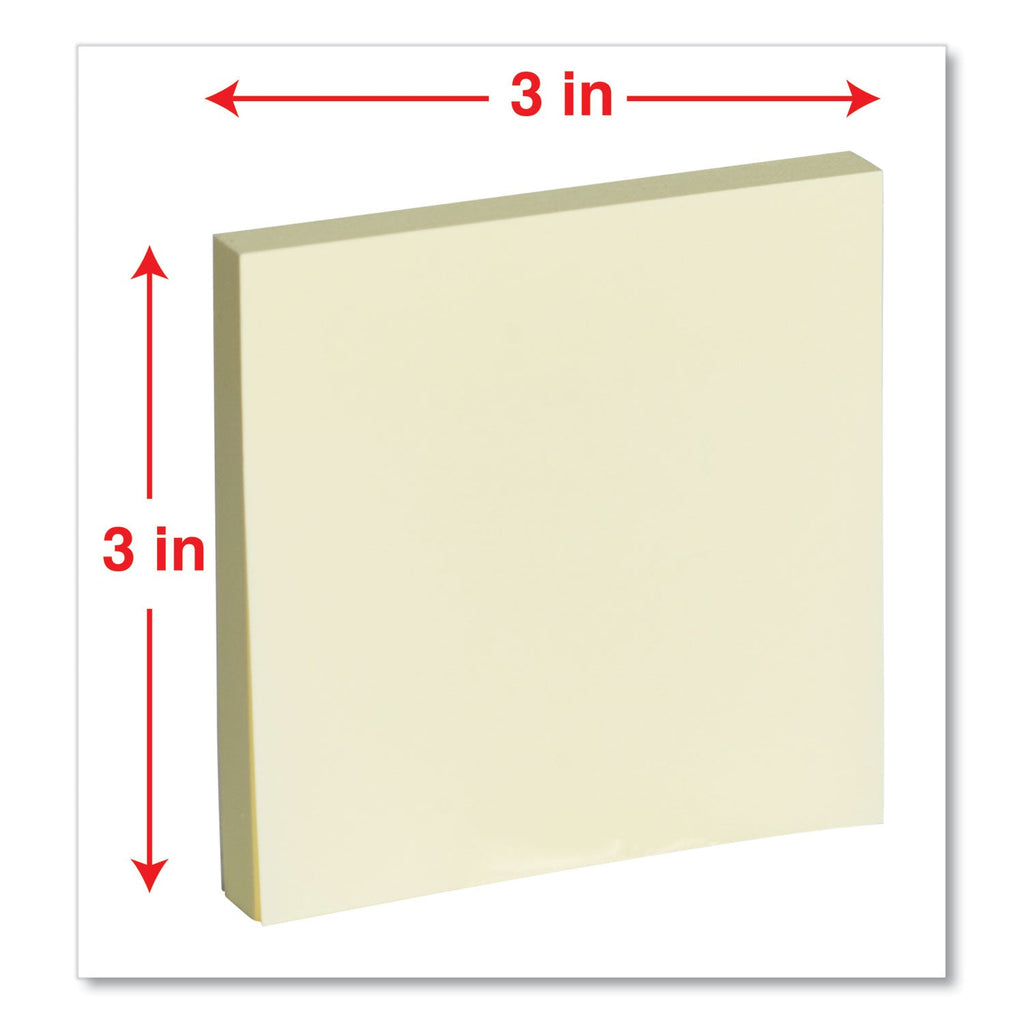 Universal Fan-Folded Self-Stick Pop-Up Note Pads Cabinet Pack, 3" x 3", Yellow, 90 Sheets/Pad, 24 Pads/Pack