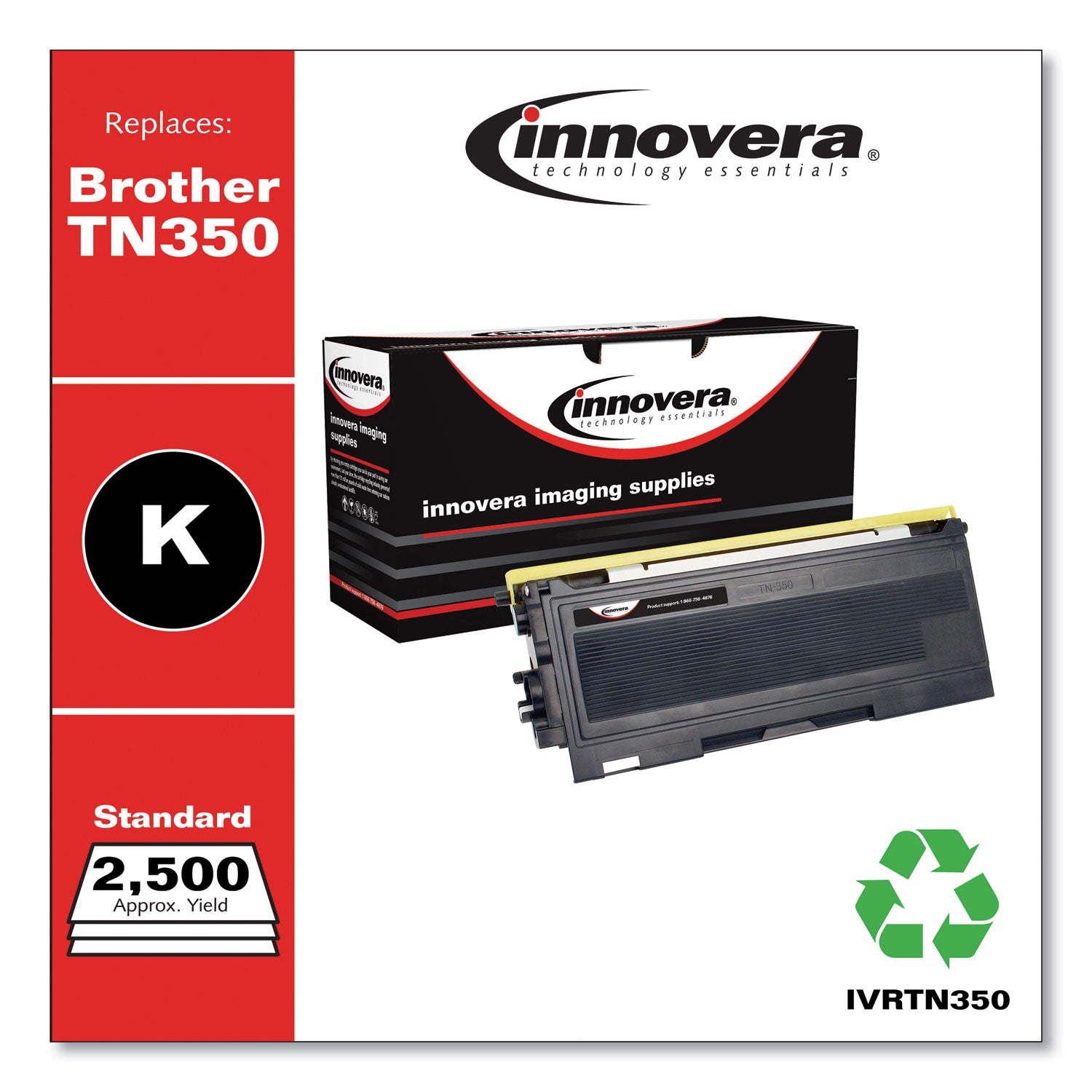 Innovera Remanufactured Black Toner, Replacement for TN350, 2,500 Page-Yield