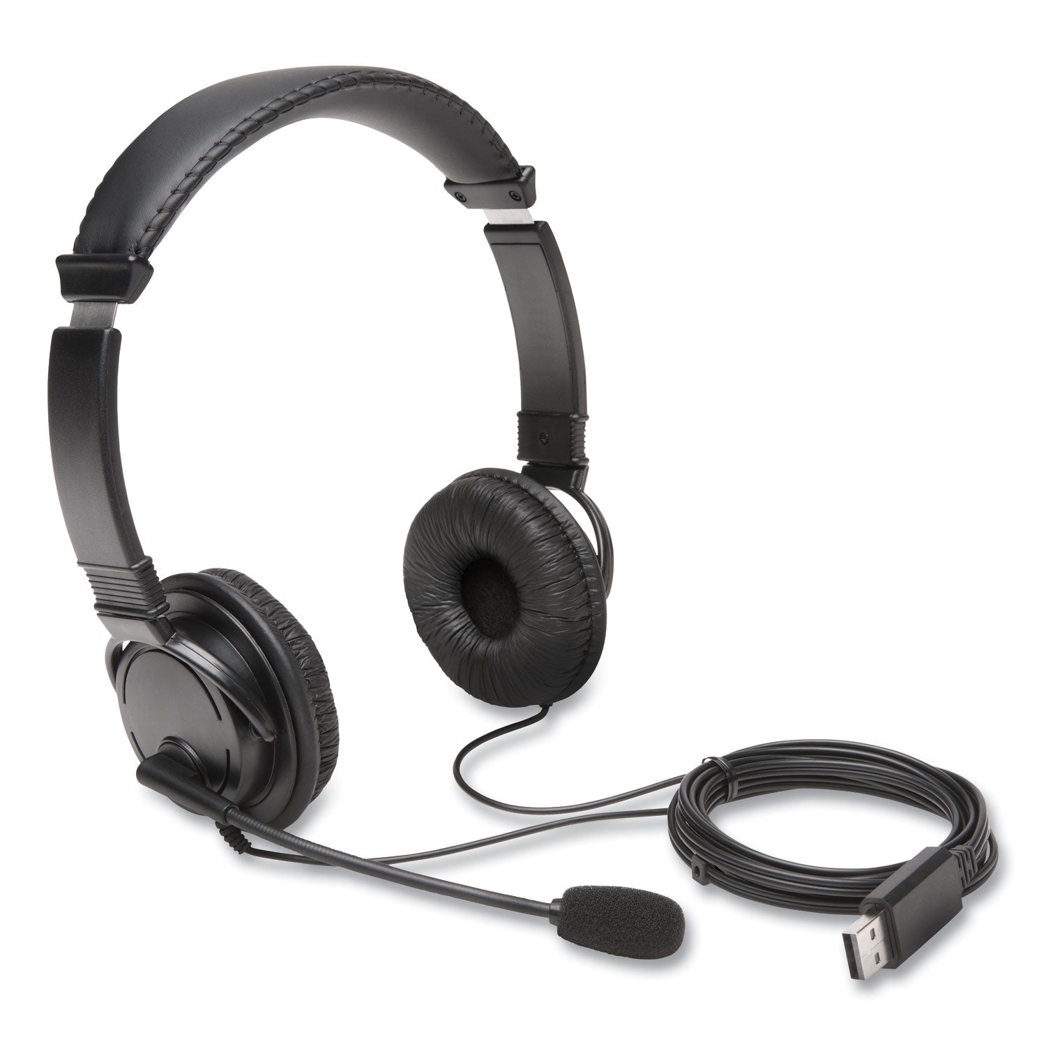 Kensington Hi-Fi Headphones with Microphone, 6 ft Cord, Black