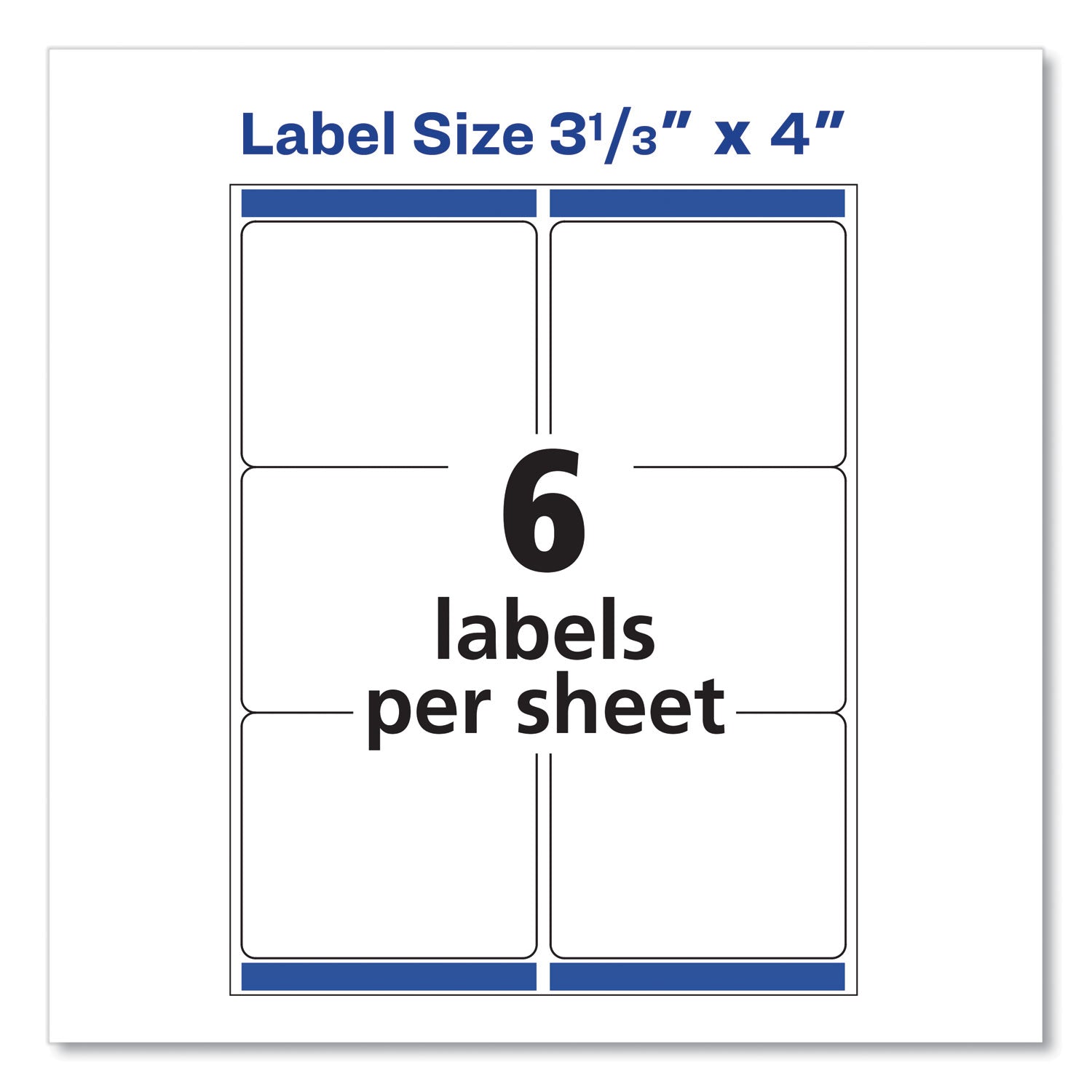 Avery Shipping Labels w/ TrueBlock Technology, Inkjet Printers, 3.33 x 4, White, 6/Sheet, 100 Sheets/Box