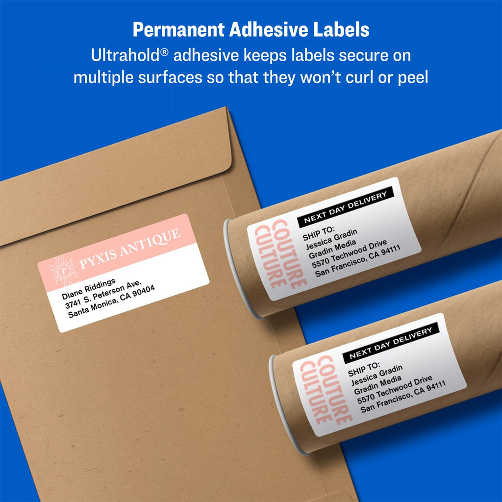 Avery Shipping Labels w/ TrueBlock Technology, Laser Printers, 3.33 x 4, White, 6/Sheet, 100 Sheets/Box