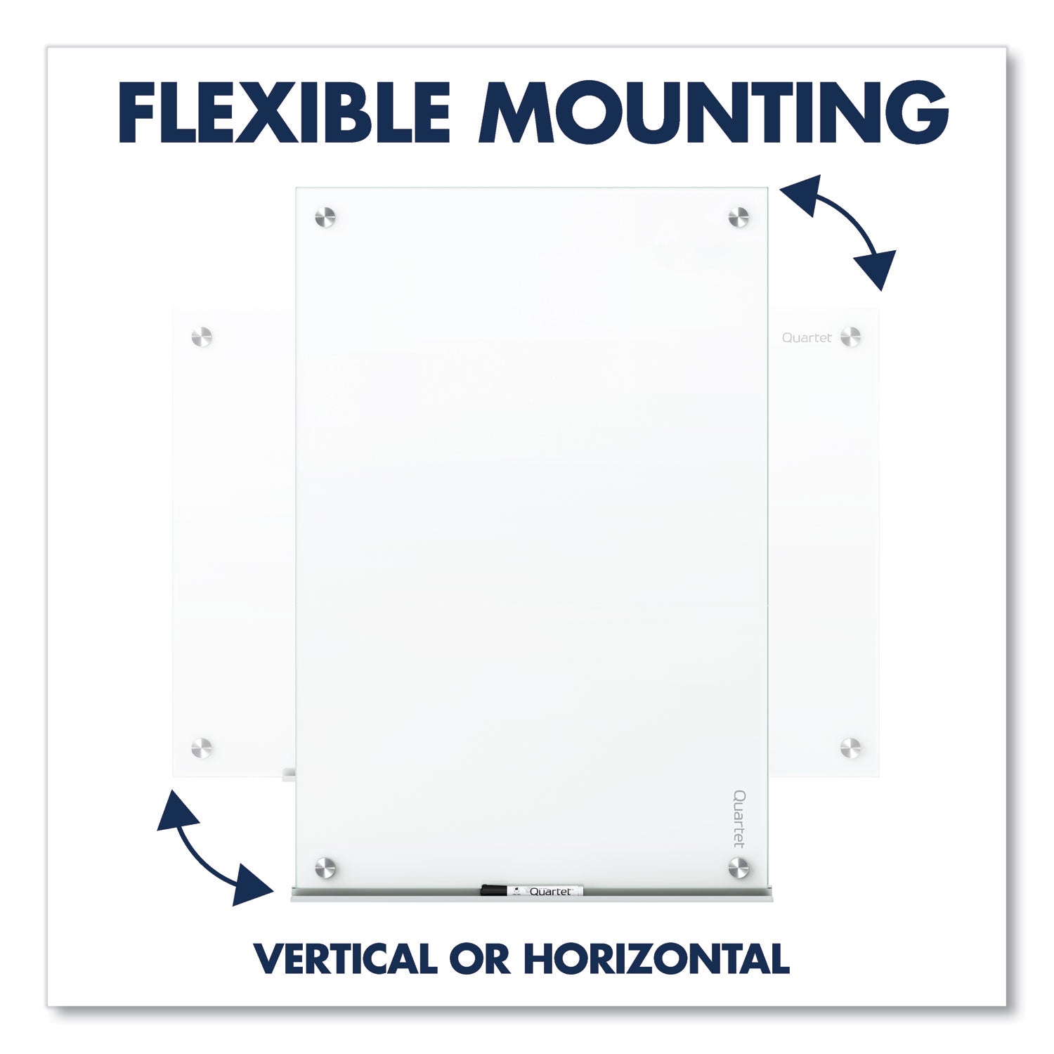 Quartet Brilliance Glass Dry-Erase Boards, 48 x 36, White Surface