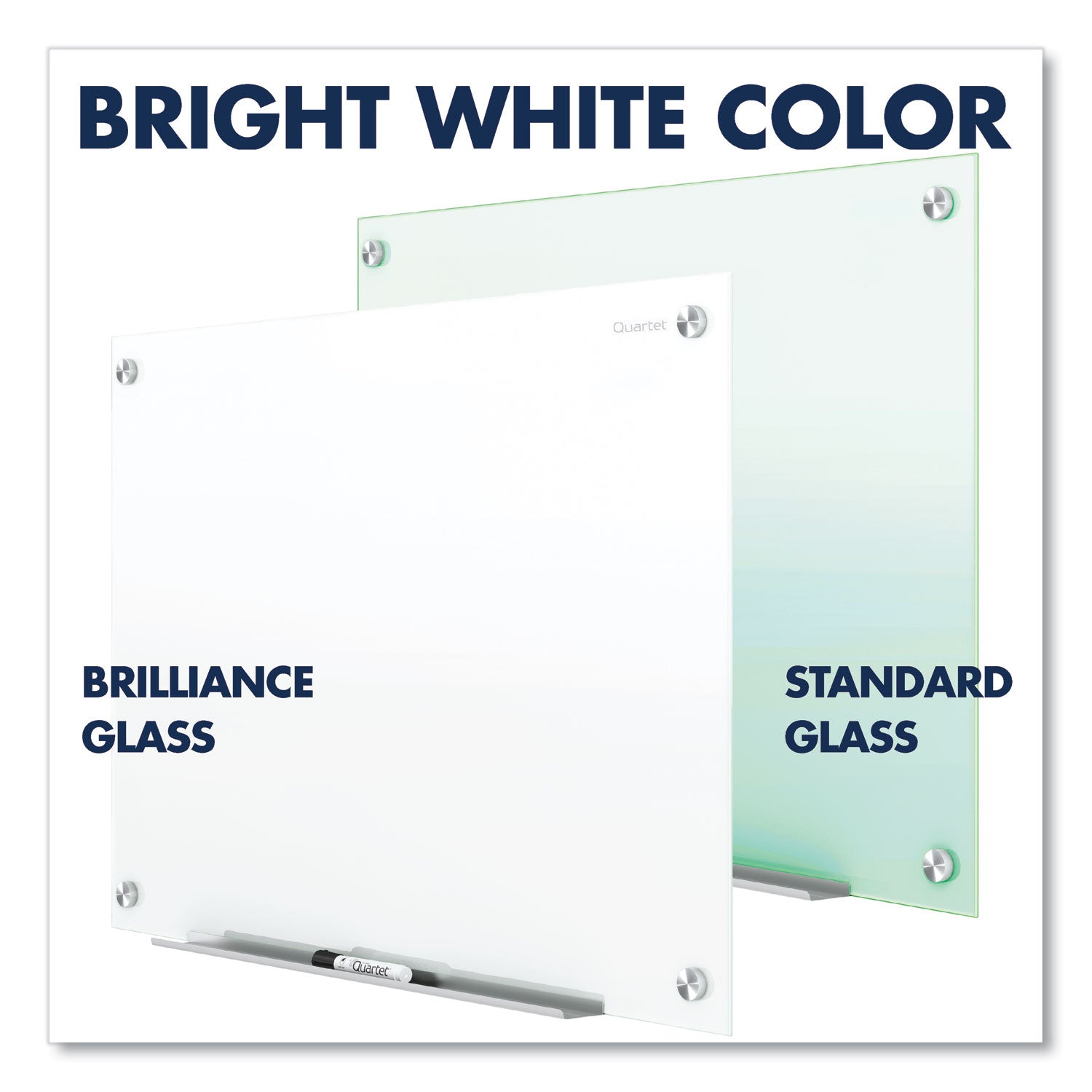 Quartet Brilliance Glass Dry-Erase Boards, 96 x 48, White Surface
