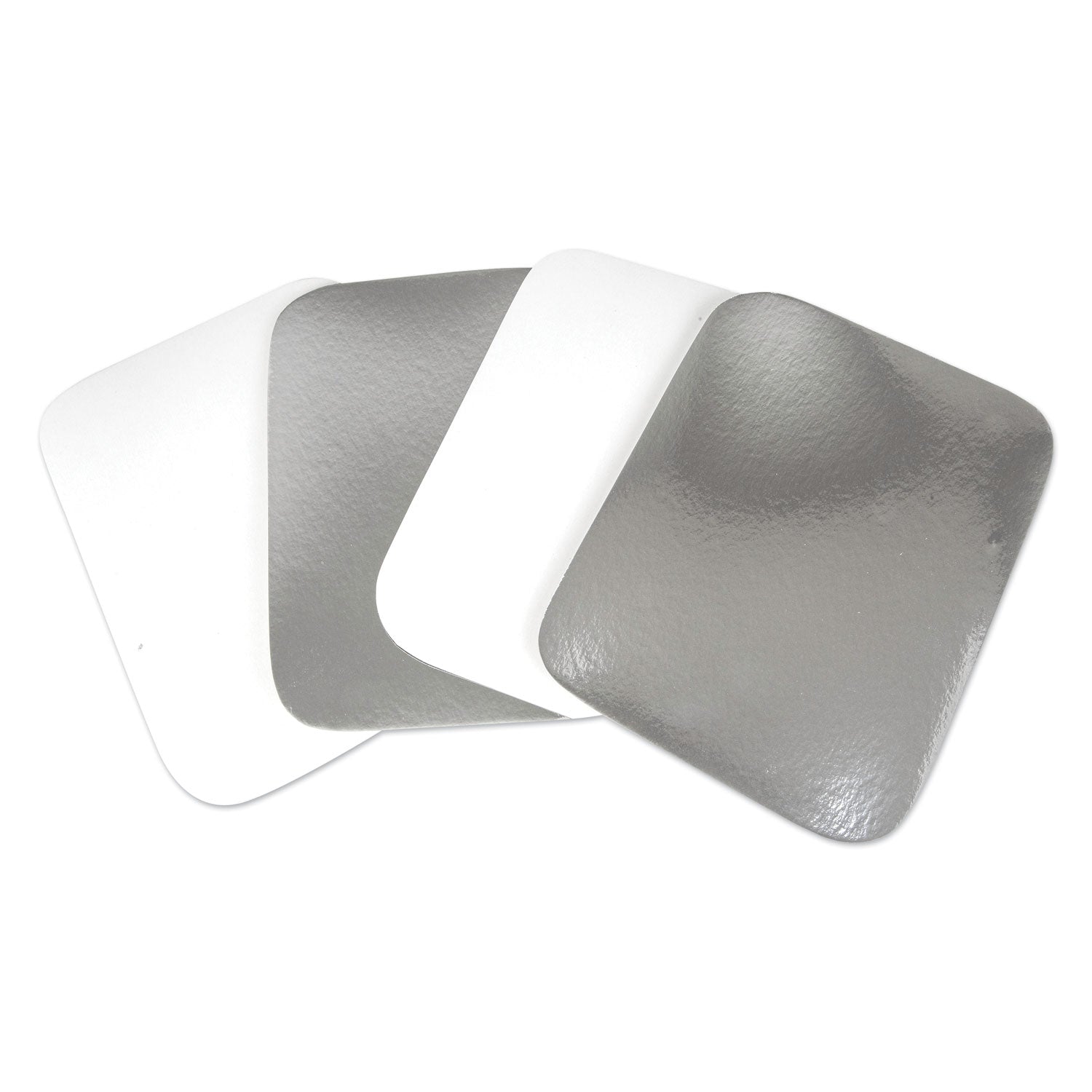 Durable Packaging Flat Board Lids for 3 Compartment MOW Foil Container, Silver, Paper, 500/Carton