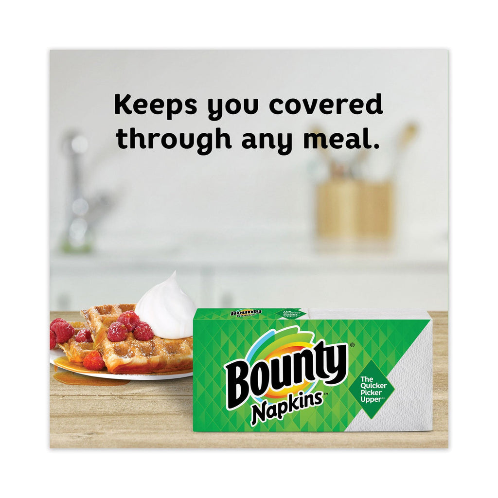 Bounty Quilted Napkins, 1-Ply, 12 1/10 x 12, White, 200/Pack, 8 Pack/Carton