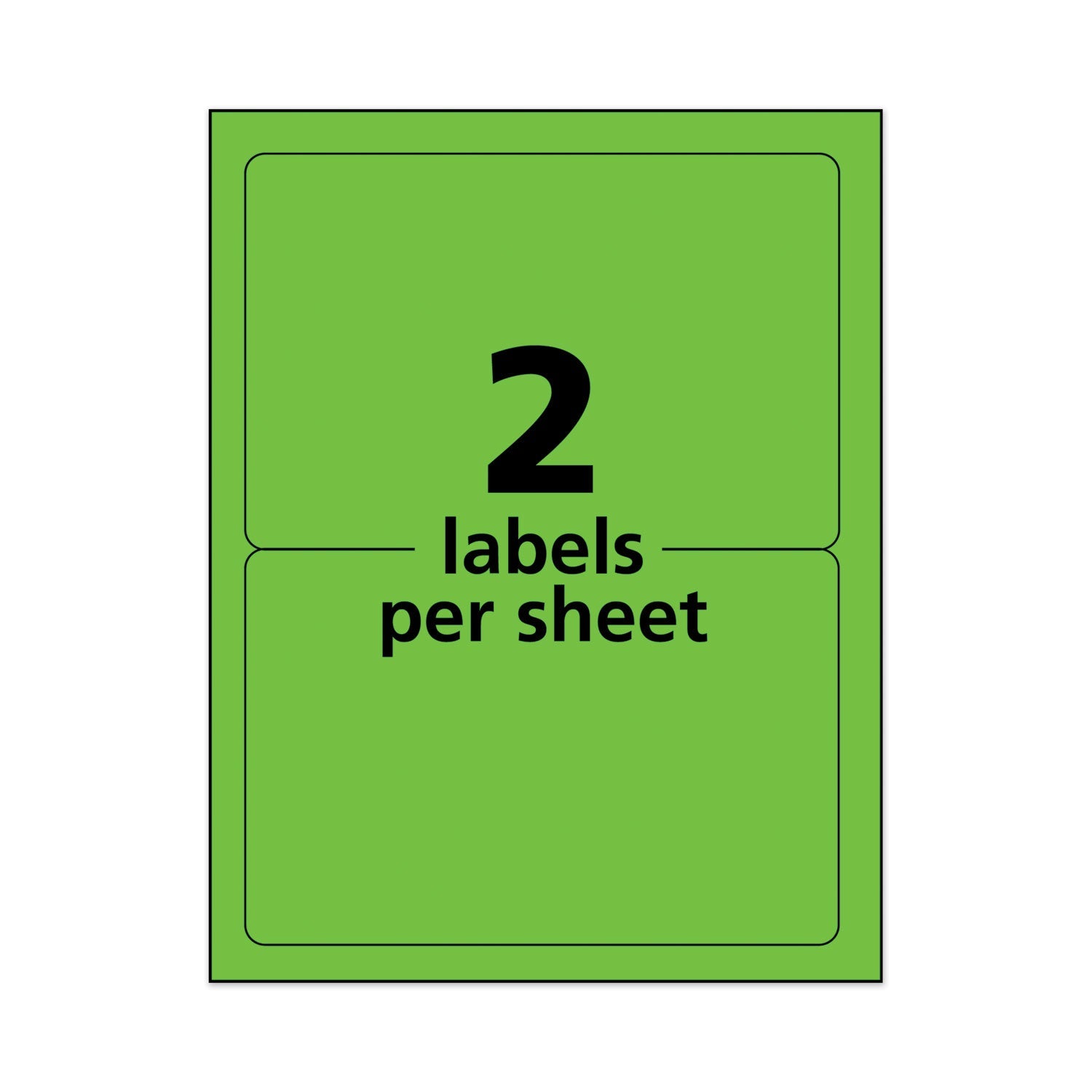 Avery High-Visibility Permanent Laser ID Labels, 5.5 x 8.5, Neon Green, 200/Box