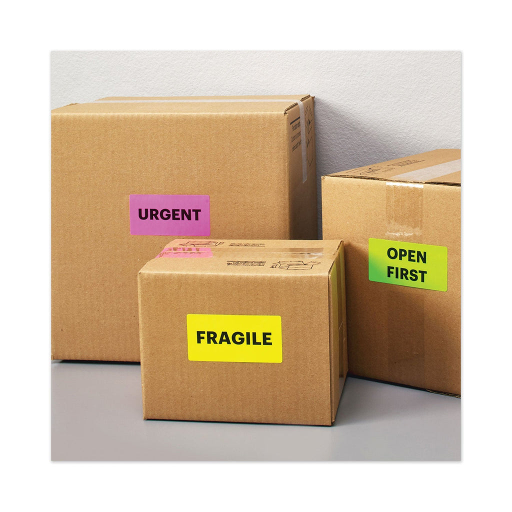 Avery High-Visibility Permanent Laser ID Labels, 2 x 4, Asst. Neon, 150/Pack