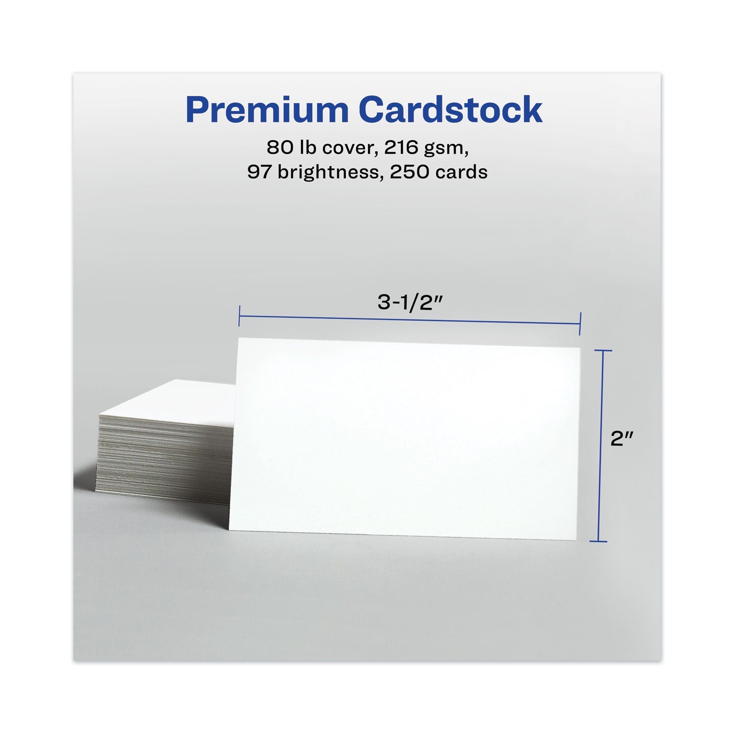 Avery Printable Microperforated Business Cards w/Sure Feed Technology, Laser, 2 x 3.5, White, 250 Cards, 10/Sheet, 25 Sheets/Pack