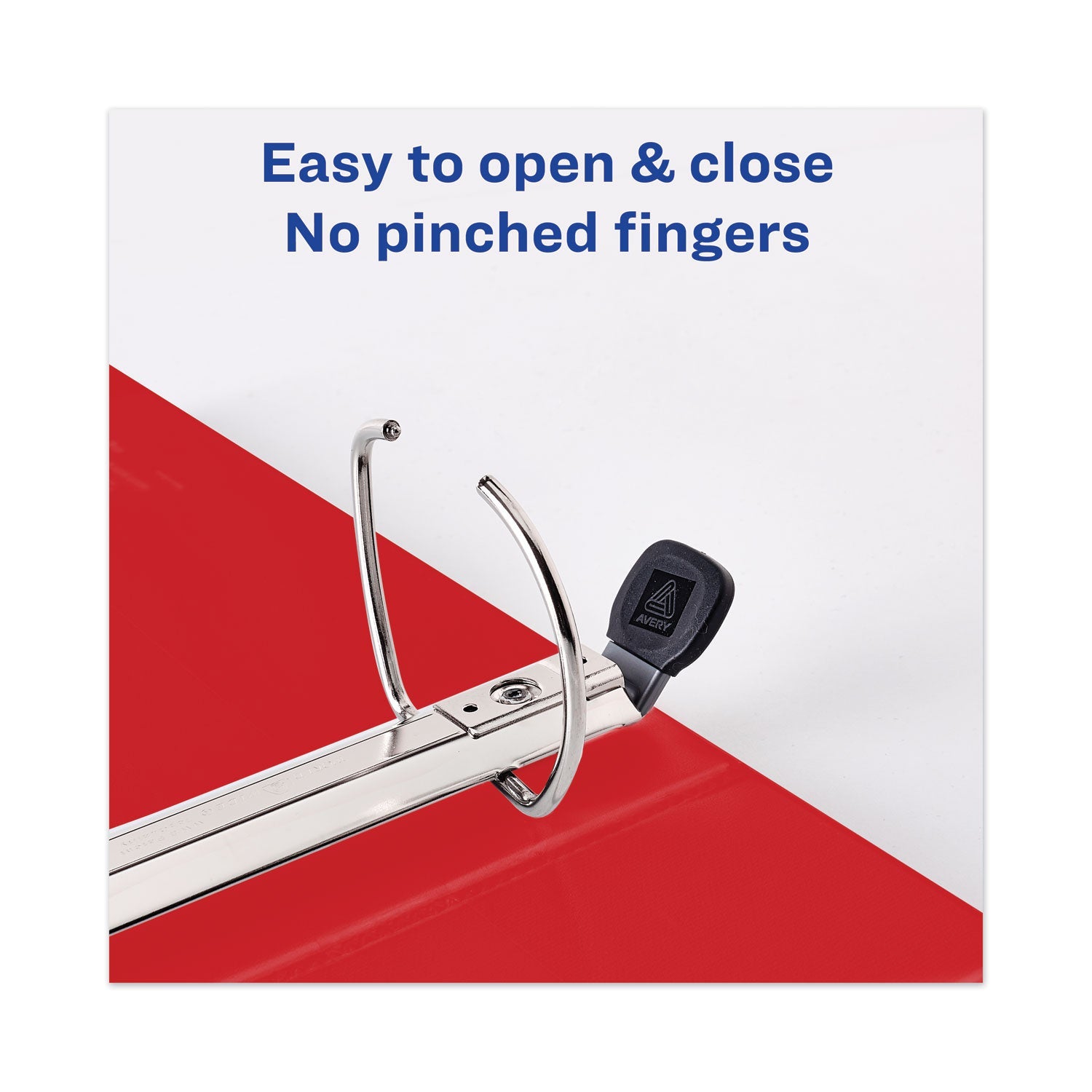 Avery Heavy-Duty View Binder with DuraHinge and Locking One Touch EZD Rings, 3 Rings, 3" Capacity, 11 x 8.5, Red