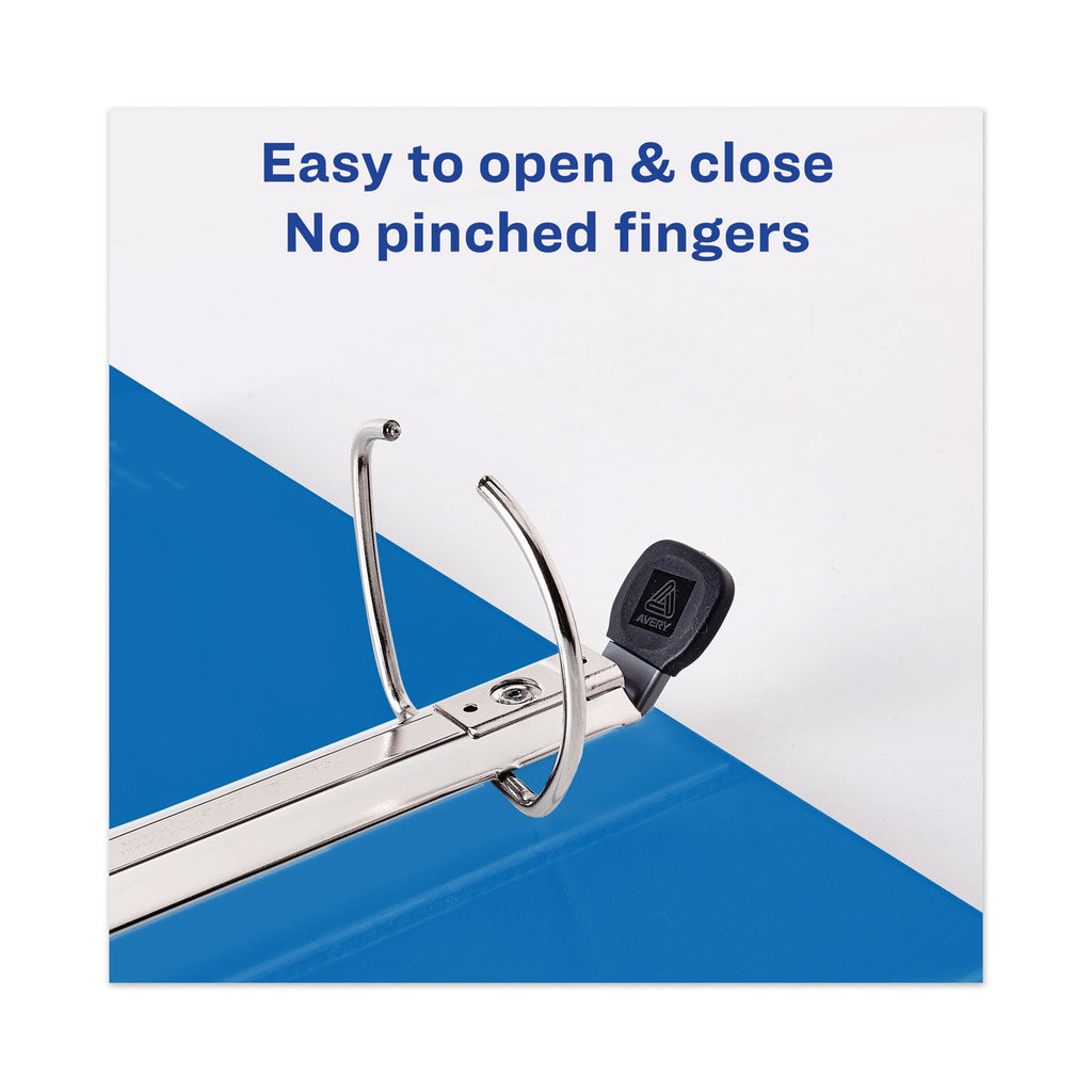 Avery Heavy-Duty View Binder with DuraHinge and One Touch EZD Rings, 3 Rings, 1.5" Capacity, 11 x 8.5, Pacific Blue