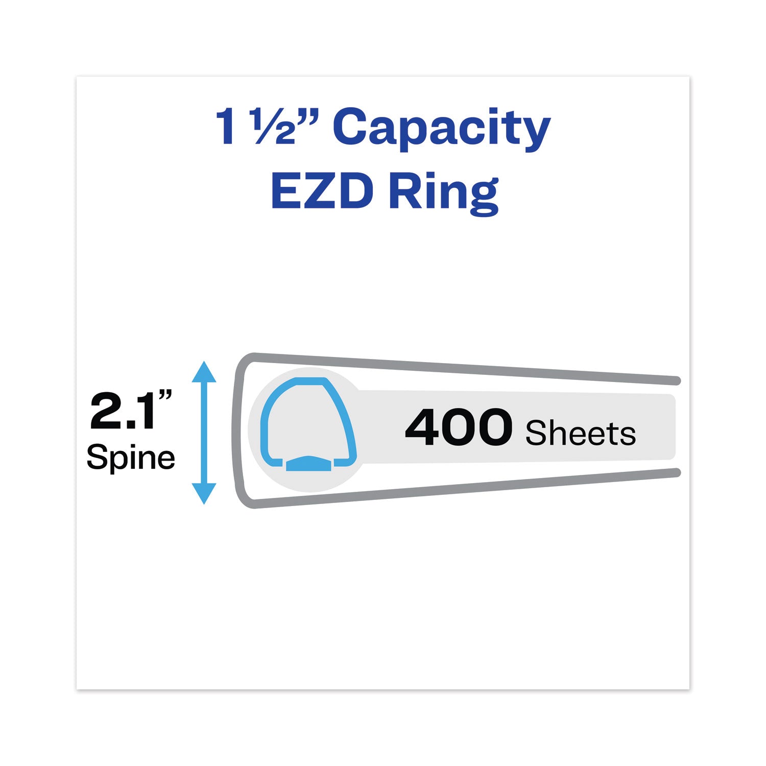 Avery Heavy-Duty View Binder with DuraHinge and One Touch EZD Rings, 3 Rings, 1.5" Capacity, 11 x 8.5, Red