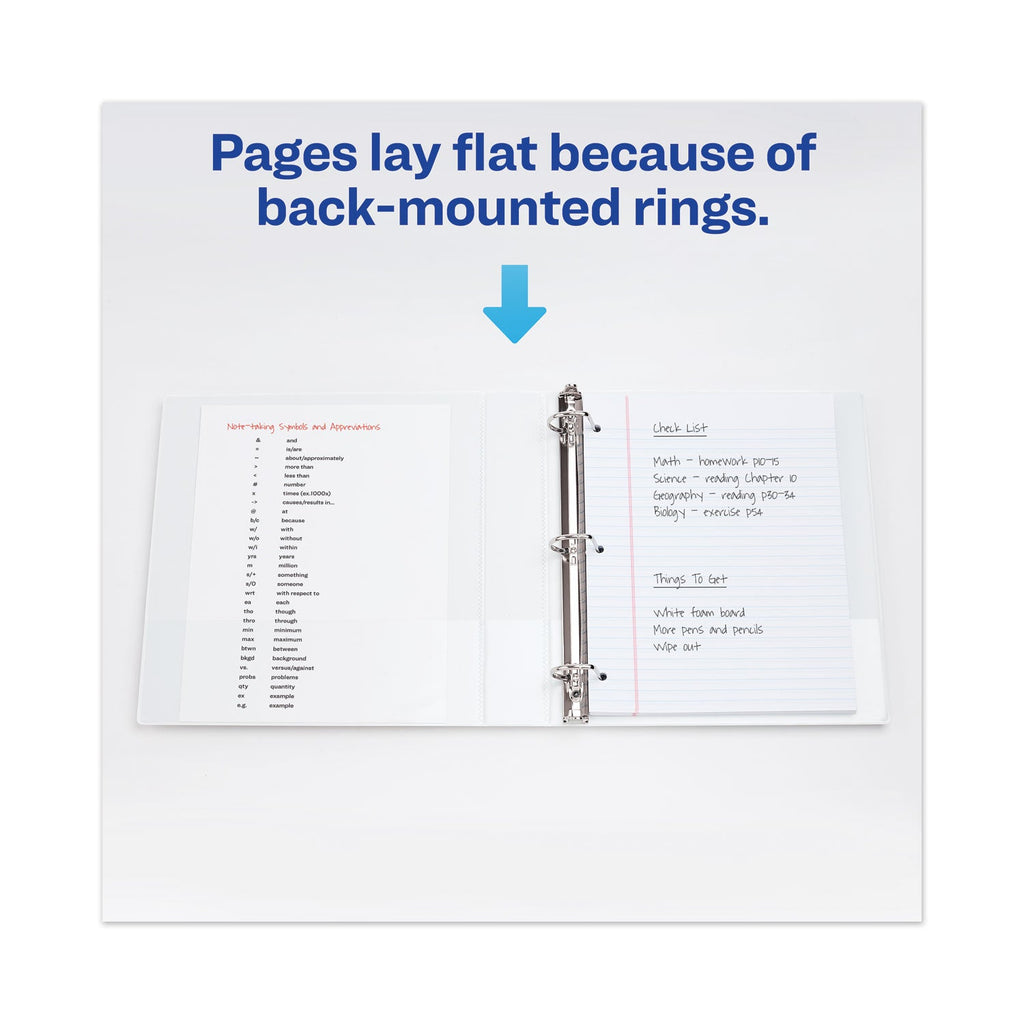 Avery Heavy-Duty View Binder with DuraHinge and One Touch EZD Rings, 3 Rings, 1.5" Capacity, 11 x 8.5, White