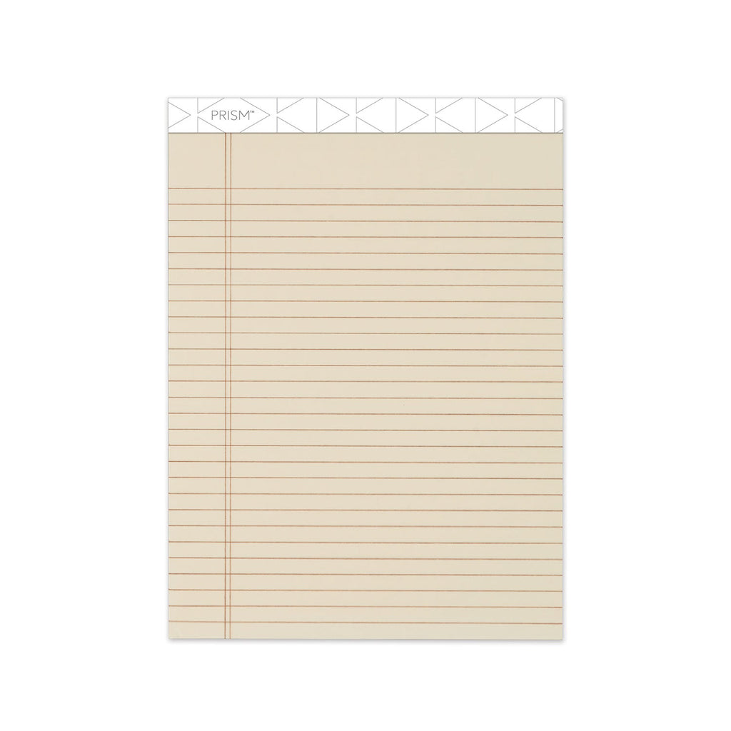 TOPS Prism + Colored Writing Pads, Wide/Legal Rule, 50 Pastel Ivory 8.5 x 11.75 Sheets, 12/Pack