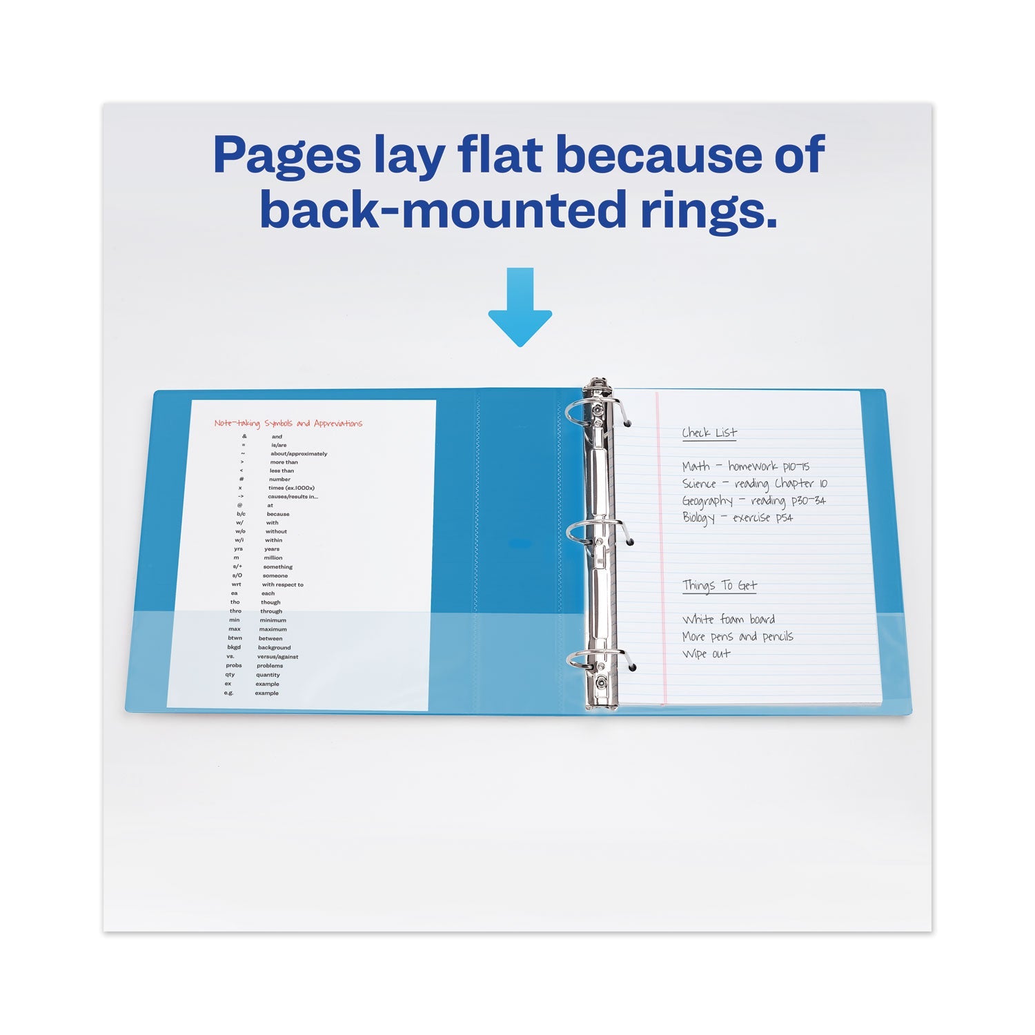 Avery Heavy-Duty View Binder with DuraHinge and Locking One Touch EZD Rings, 3 Rings, 4" Capacity, 11 x 8.5, Pacific Blue