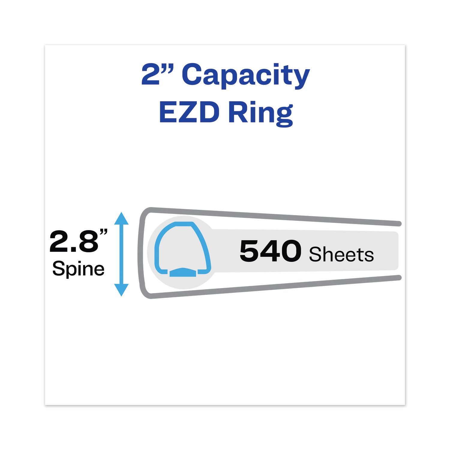Avery Heavy-Duty View Binder with DuraHinge, One Touch EZD Rings and Extra-Wide Cover, 3 Ring, 2" Capacity, 11 x 8.5, White, (1320)