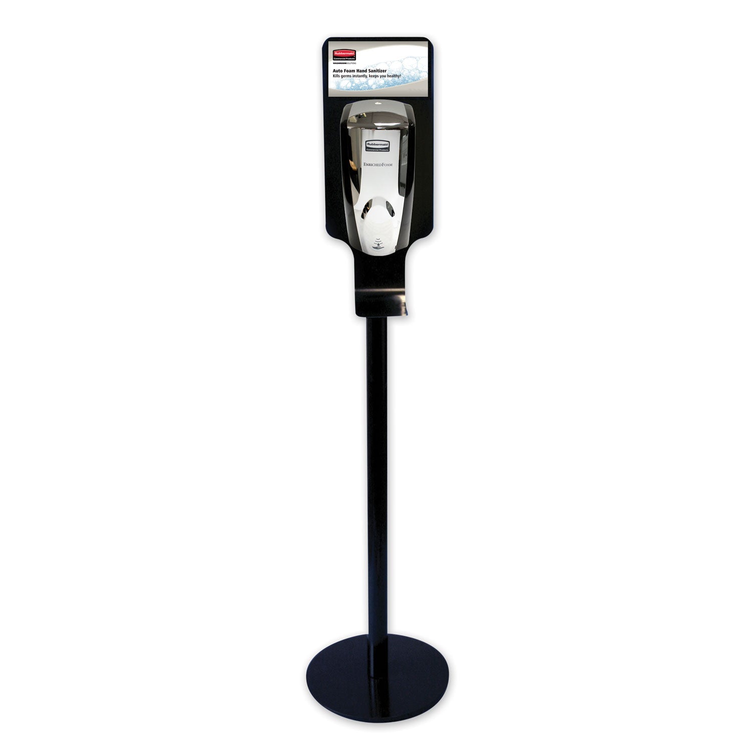 Rubbermaid TC AutoFoam Touch-Free Hand Sanitzer Dispenser Stand, 14.96 x 14.96 x 58.87, Black