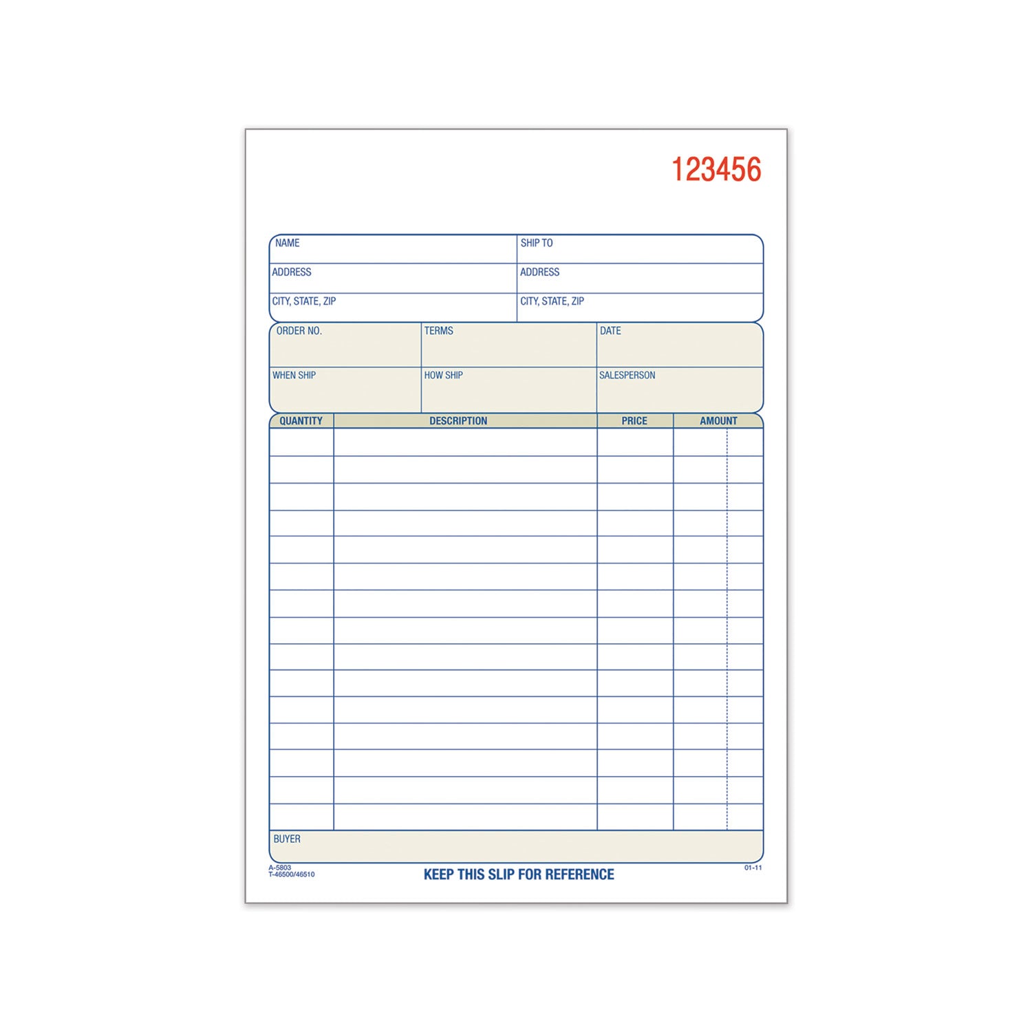 TOPS Sales Order Book, Two-Part Carbonless, 5.56 x 7.94, 1/Page, 50 Forms