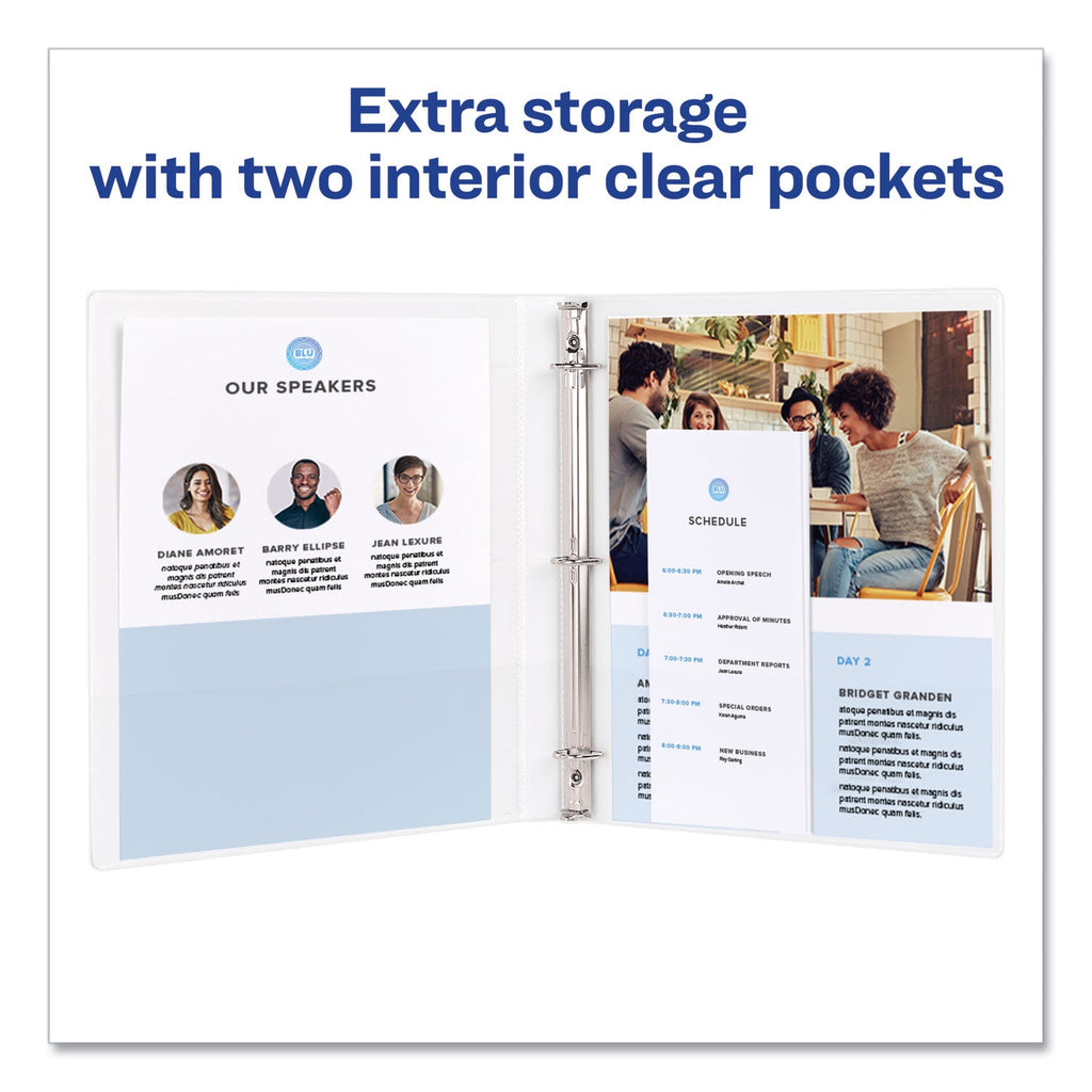 Avery Framed View Heavy-Duty Binders, 3 Rings, 1" Capacity, 11 x 8.5, White