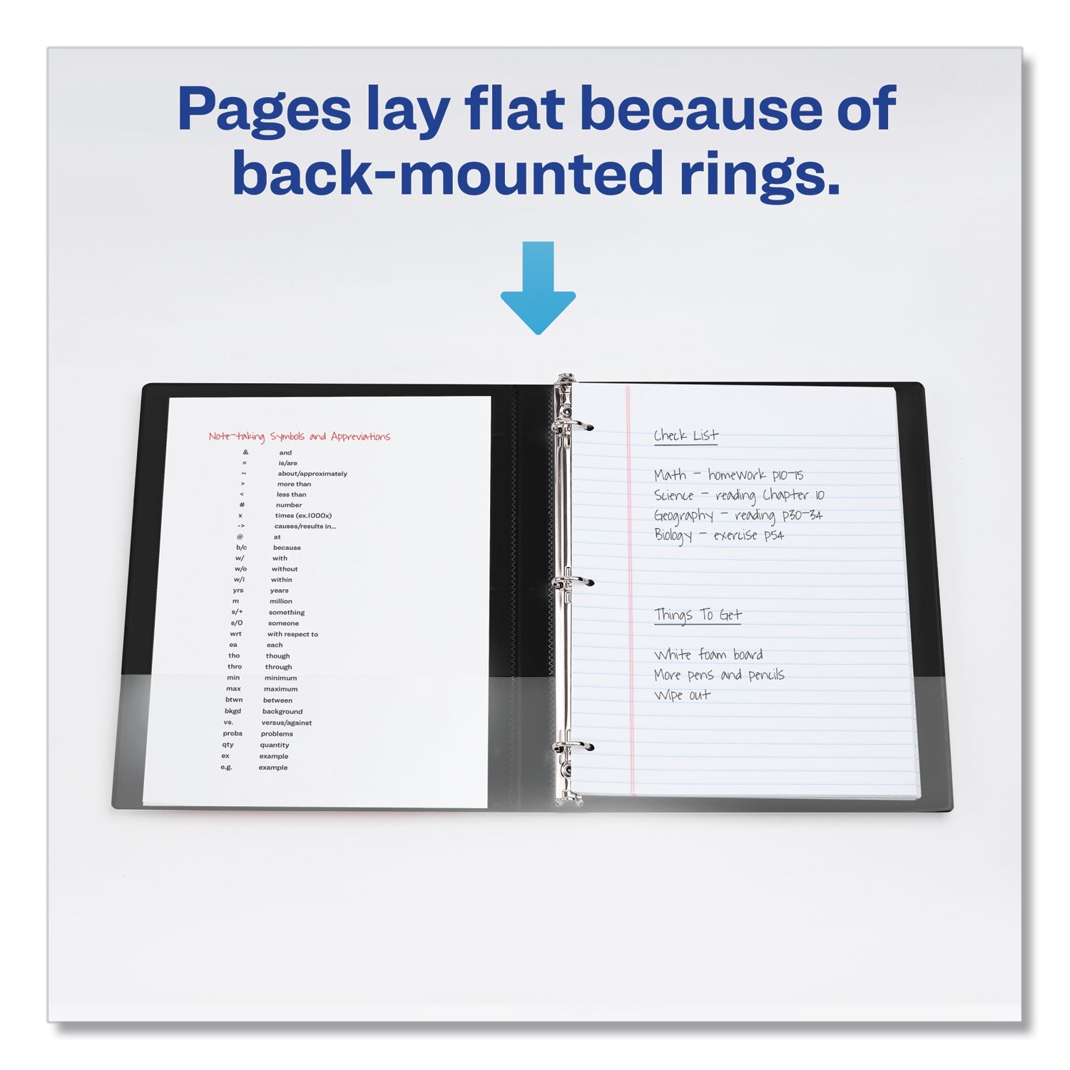 Avery Framed View Heavy-Duty Binders, 3 Rings, 3" Capacity, 11 x 8.5, Navy Blue