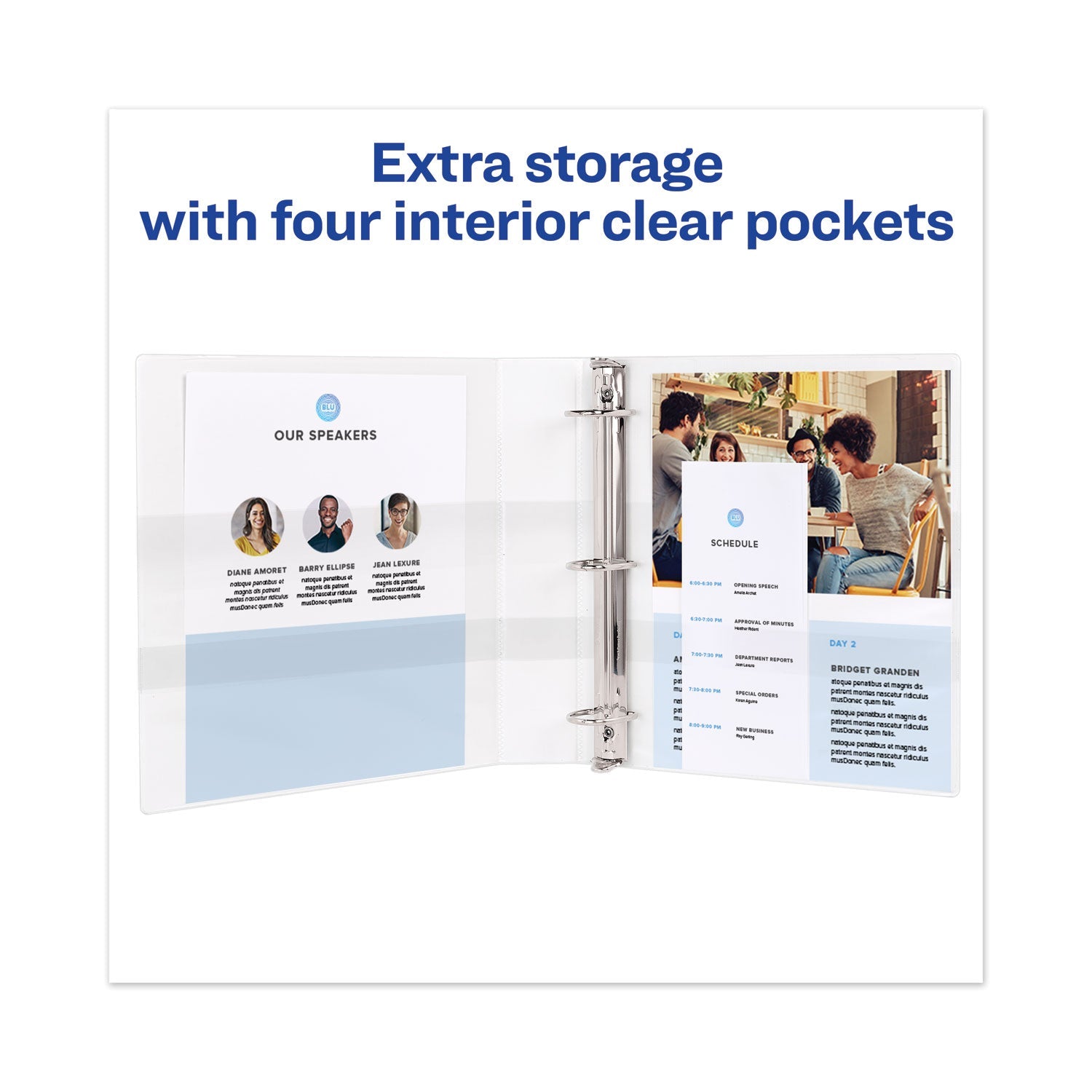 Avery TouchGuard Protection Heavy-Duty View Binders with Slant Rings, 3 Rings, 3" Capacity, 11 x 8.5, White