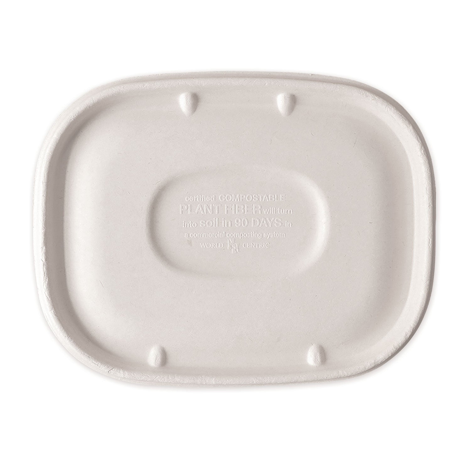 World Centric Fiber Lids for Fiber Containers, 8.9 x 6.9 x 0.4, Natural, Paper, 400/Carton
