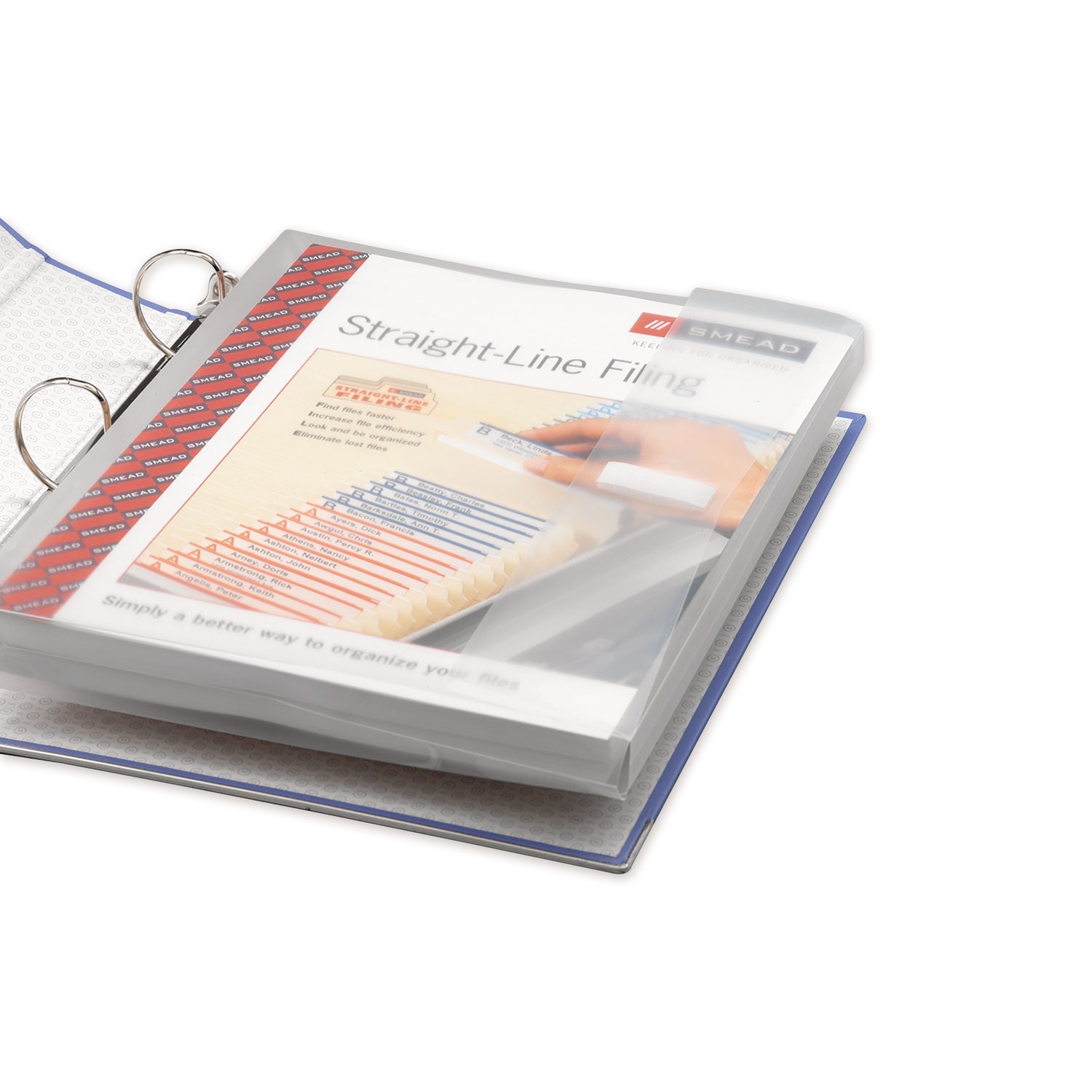 Smead Poly Ring Binder Pockets, 9 x 11.5, Clear, 3/Pack