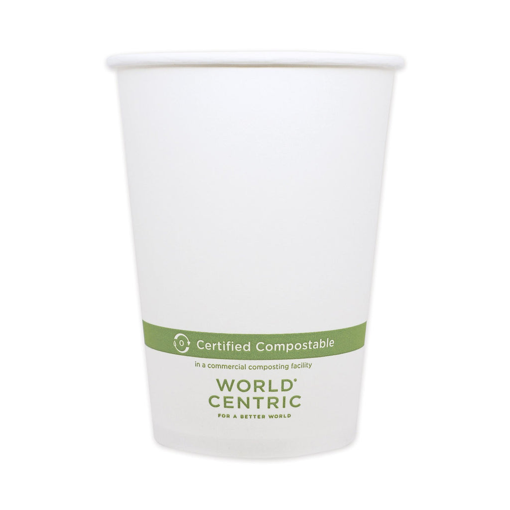 World Centric Paper Bowls, 32 oz, 4.4" Diameter x 5.8"h, White, 500/Carton