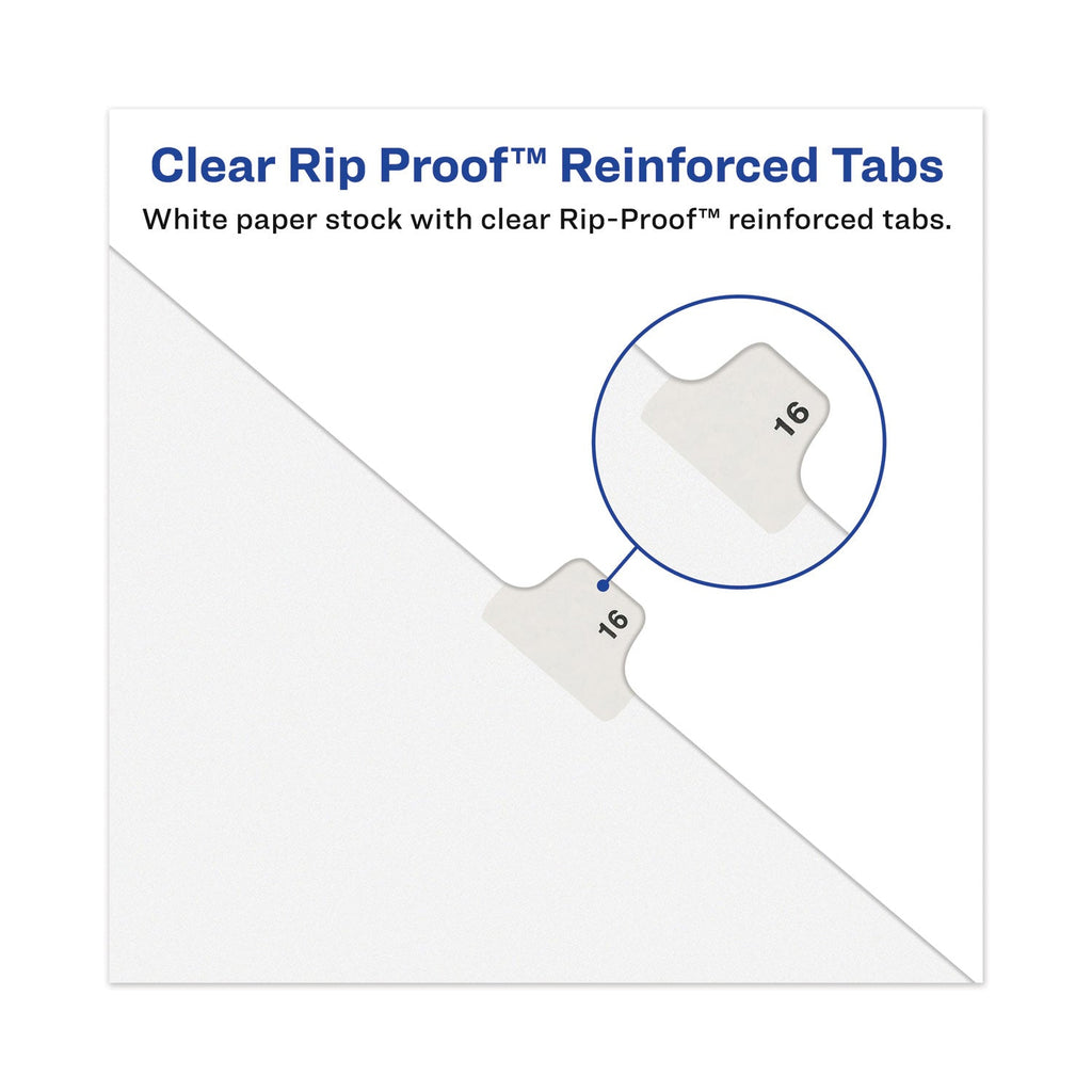 Avery-Style Preprinted Legal Bottom Tab Divider, 26-Tab, Exhibit J, 11 x 8.5, White, 25/PK