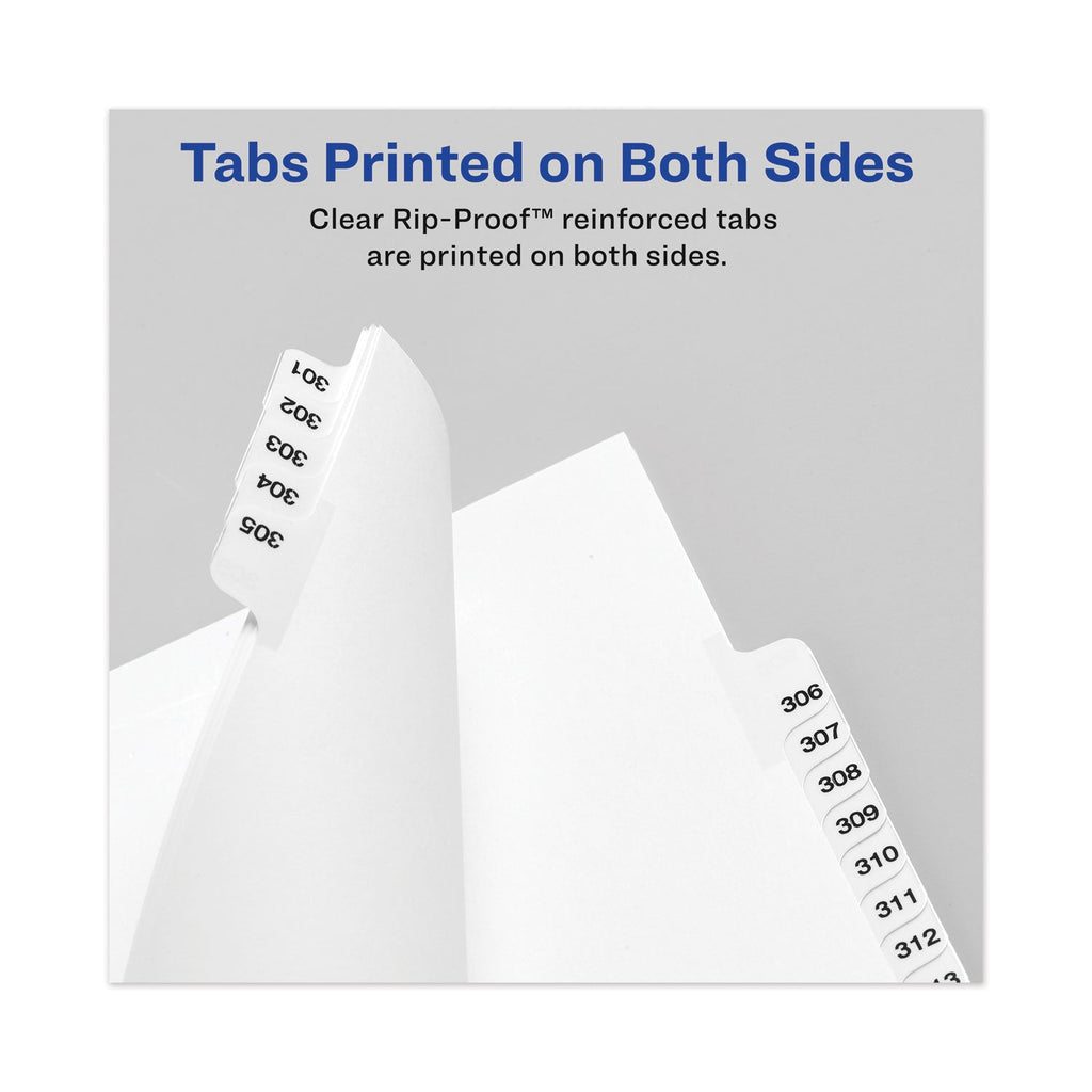 Avery-Style Preprinted Legal Bottom Tab Divider, 26-Tab, Exhibit F, 11 x 8.5, White, 25/PK