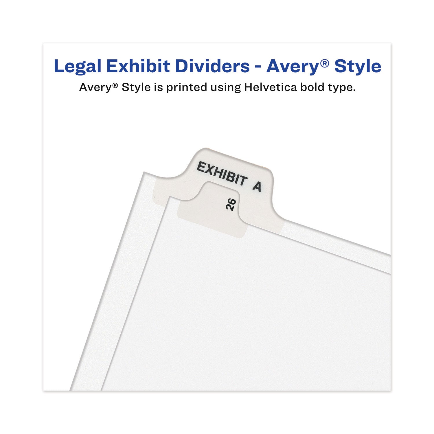 Avery-Style Preprinted Legal Side Tab Divider, 26-Tab, Exhibit C, 11 x 8.5, White, 25/Pack, (1373)