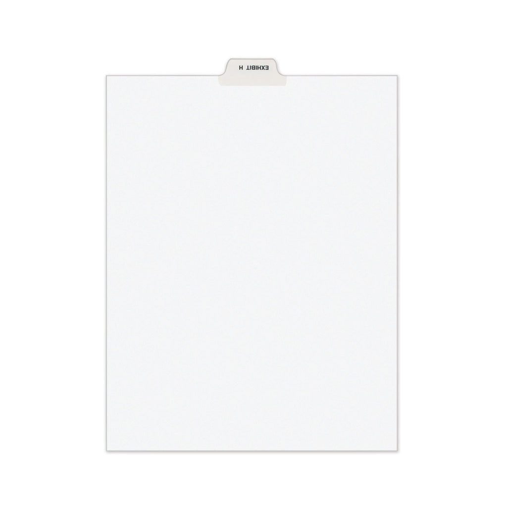 Avery-Style Preprinted Legal Bottom Tab Divider, 26-Tab, Exhibit H, 11 x 8.5, White, 25/PK