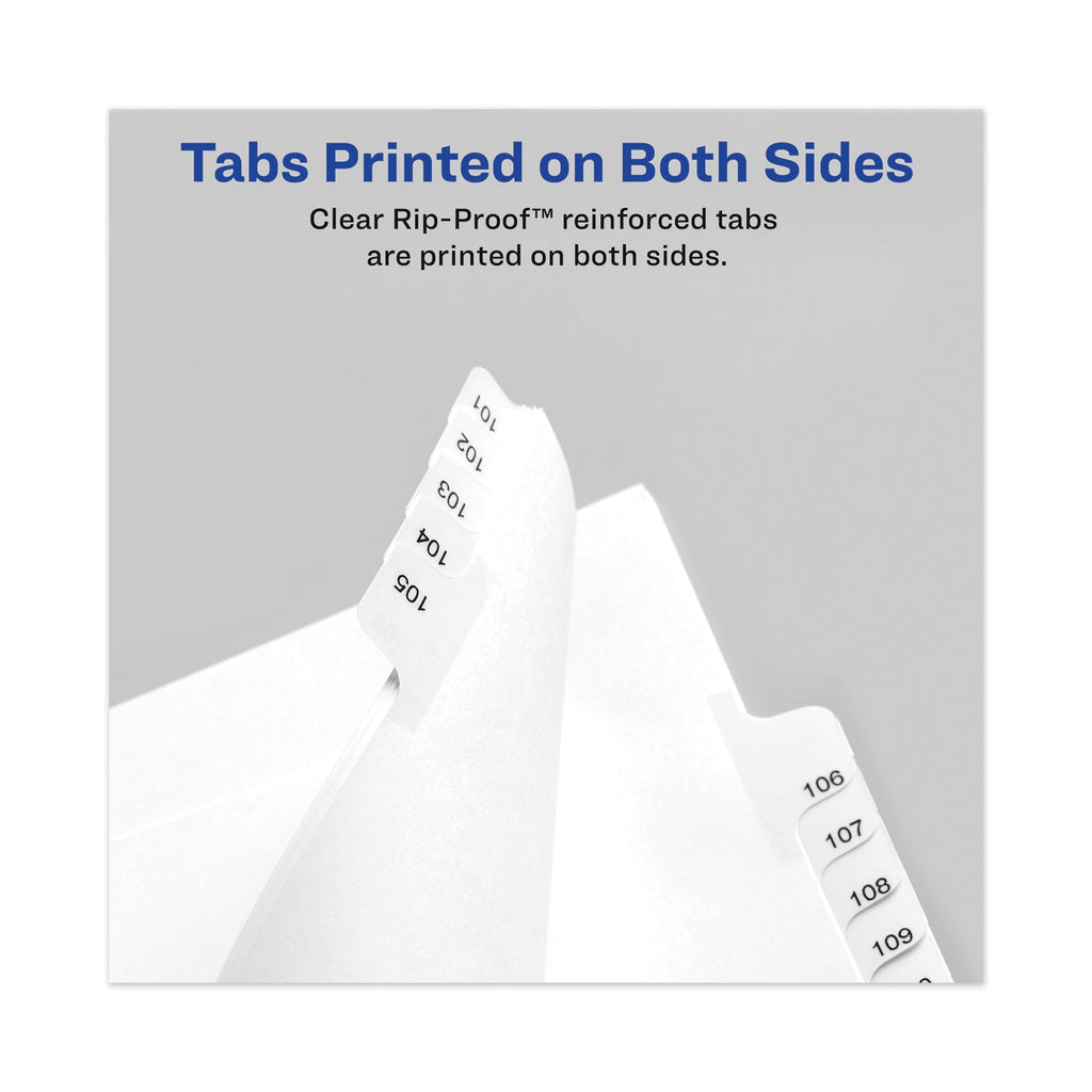 Avery-Style Preprinted Legal Bottom Tab Divider, 26-Tab, Exhibit H, 11 x 8.5, White, 25/PK