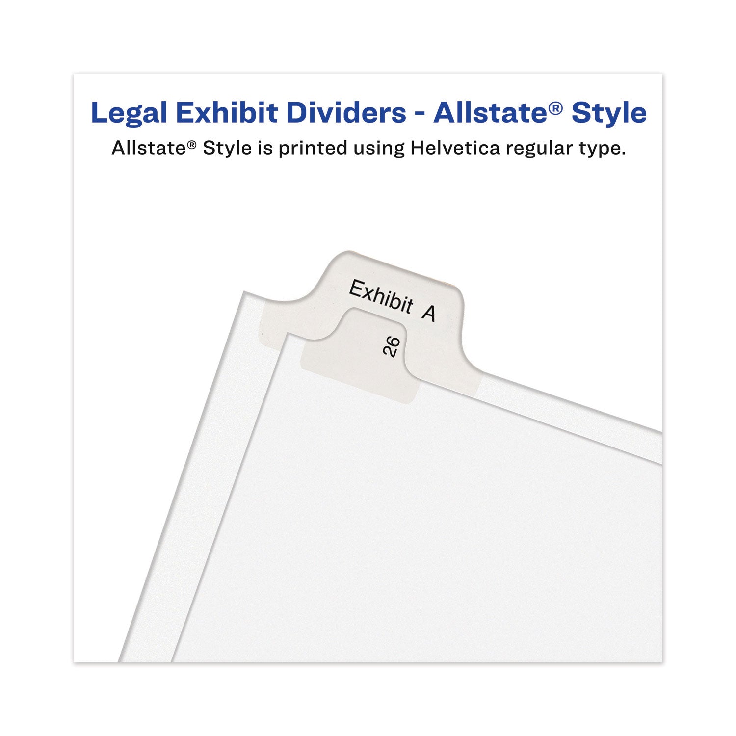 Avery-Style Preprinted Legal Side Tab Divider, 26-Tab, Exhibit F, 11 x 8.5, White, 25/Pack, (1376)