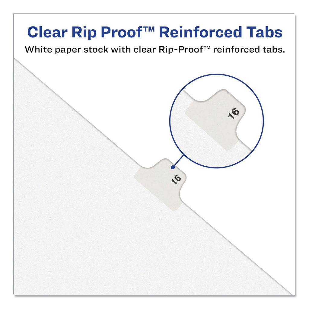Avery-Style Preprinted Legal Bottom Tab Divider, 26-Tab, Exhibit H, 11 x 8.5, White, 25/PK