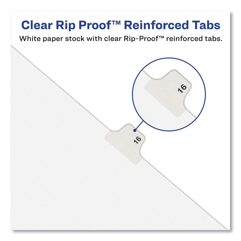Avery-Style Preprinted Legal Side Tab Divider, 26-Tab, Exhibit W, 11 x 8.5, White, 25/Pack, (1393)