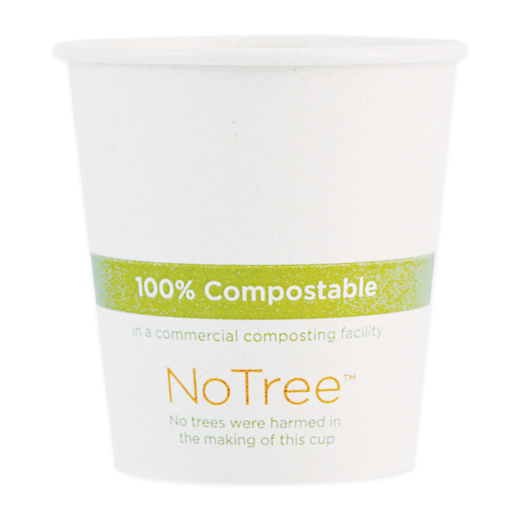 World Centric NoTree Paper Hot Cups, 4 oz, Natural, 1,000/Carton