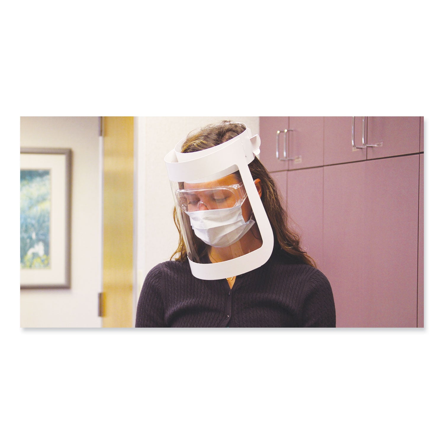 SCT Face Shield, 20.5 to 26.13 x 10.69, One Size Fits All, White/Clear, 225/Carton