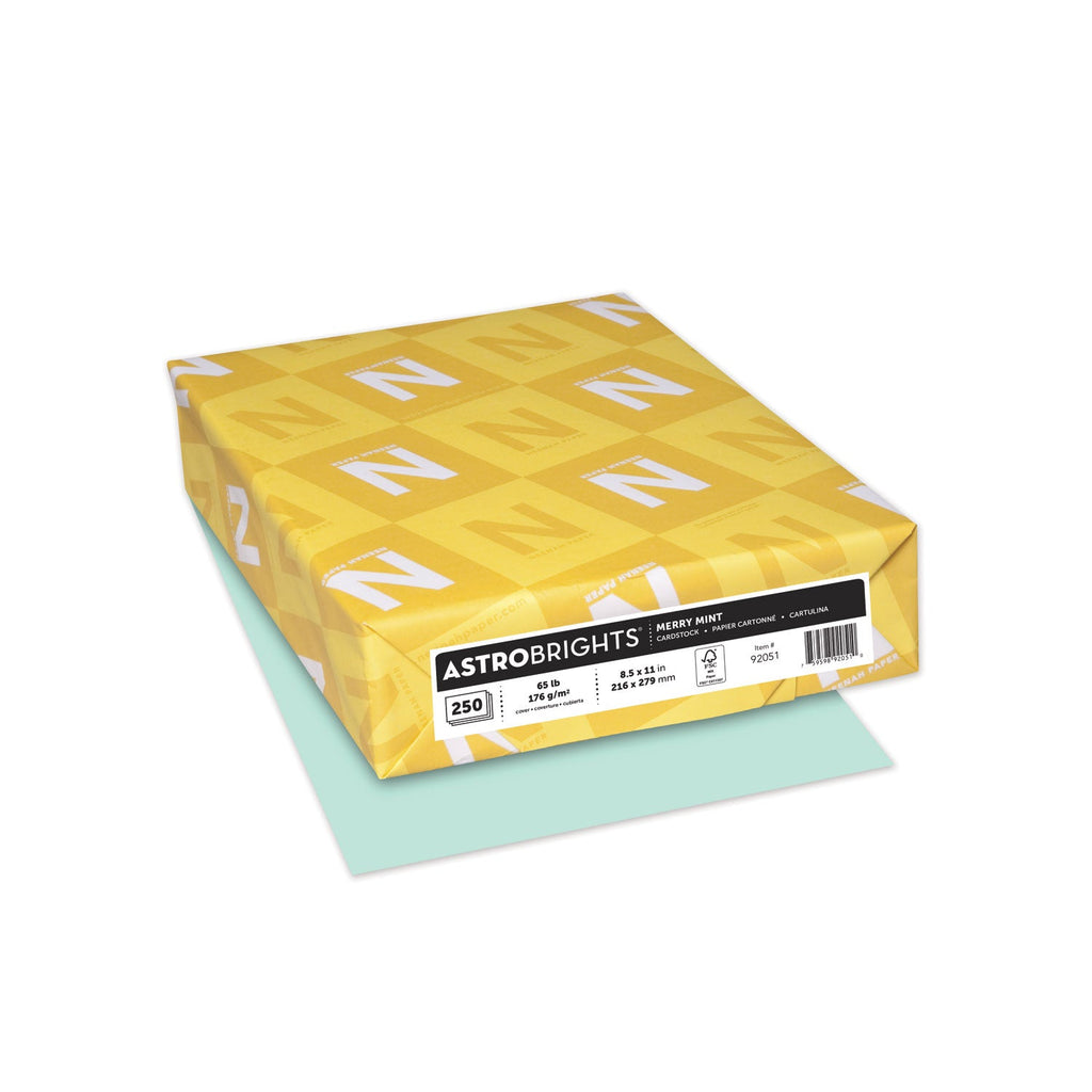 Astrobrights Color Cardstock, 65 lb Cover Weight, 8.5 x 11, Merry Mint, 250/Pack